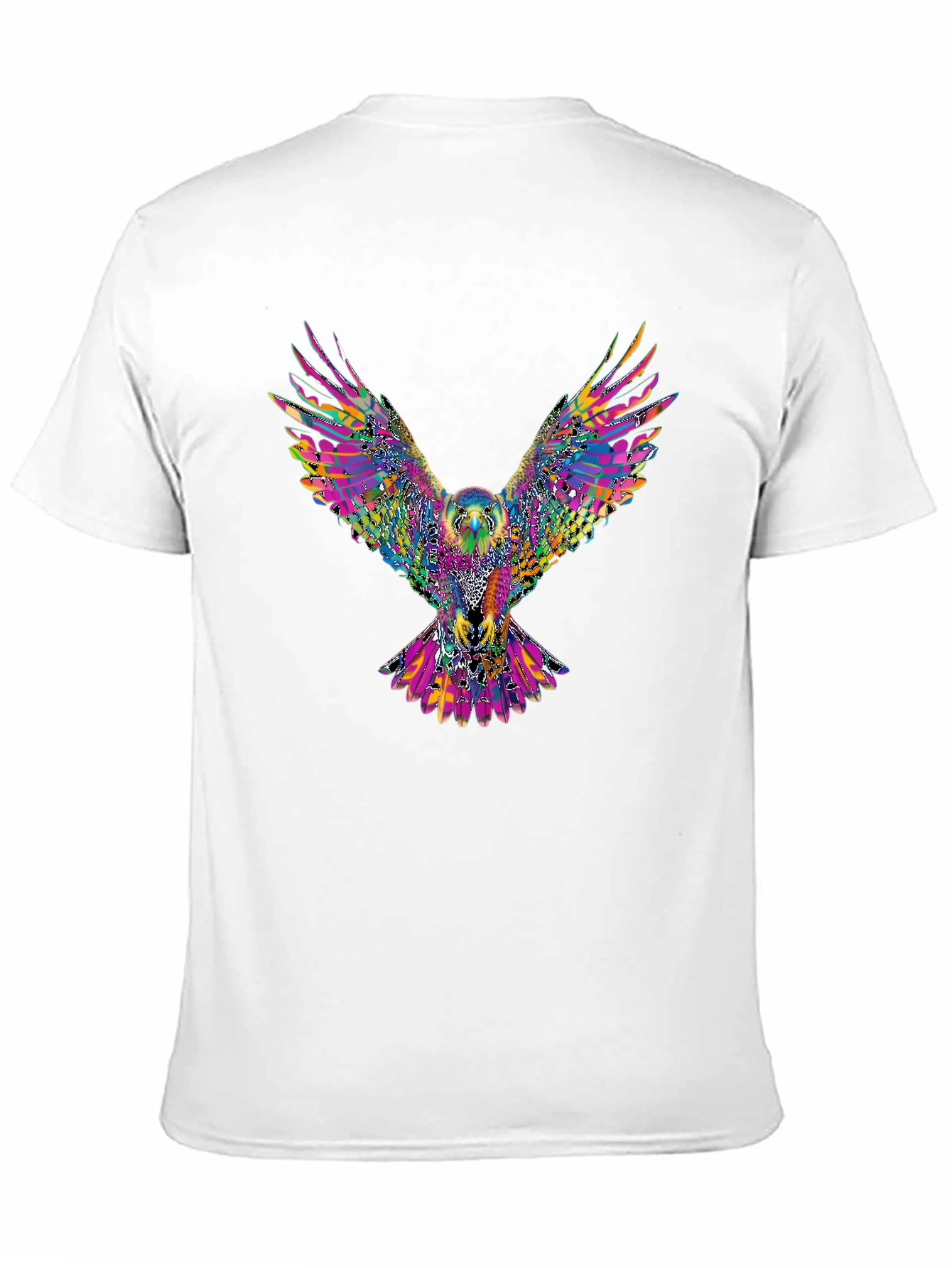 Psychedelic Eagle Graphic Tee - Vibrant Bird Print