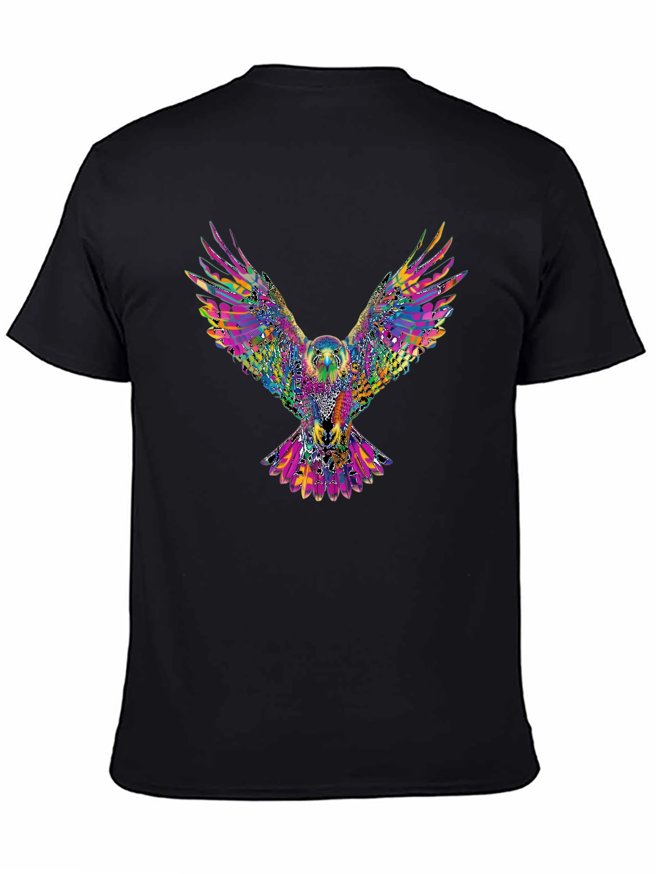 Psychedelic Eagle Graphic Tee - Vibrant Bird Print