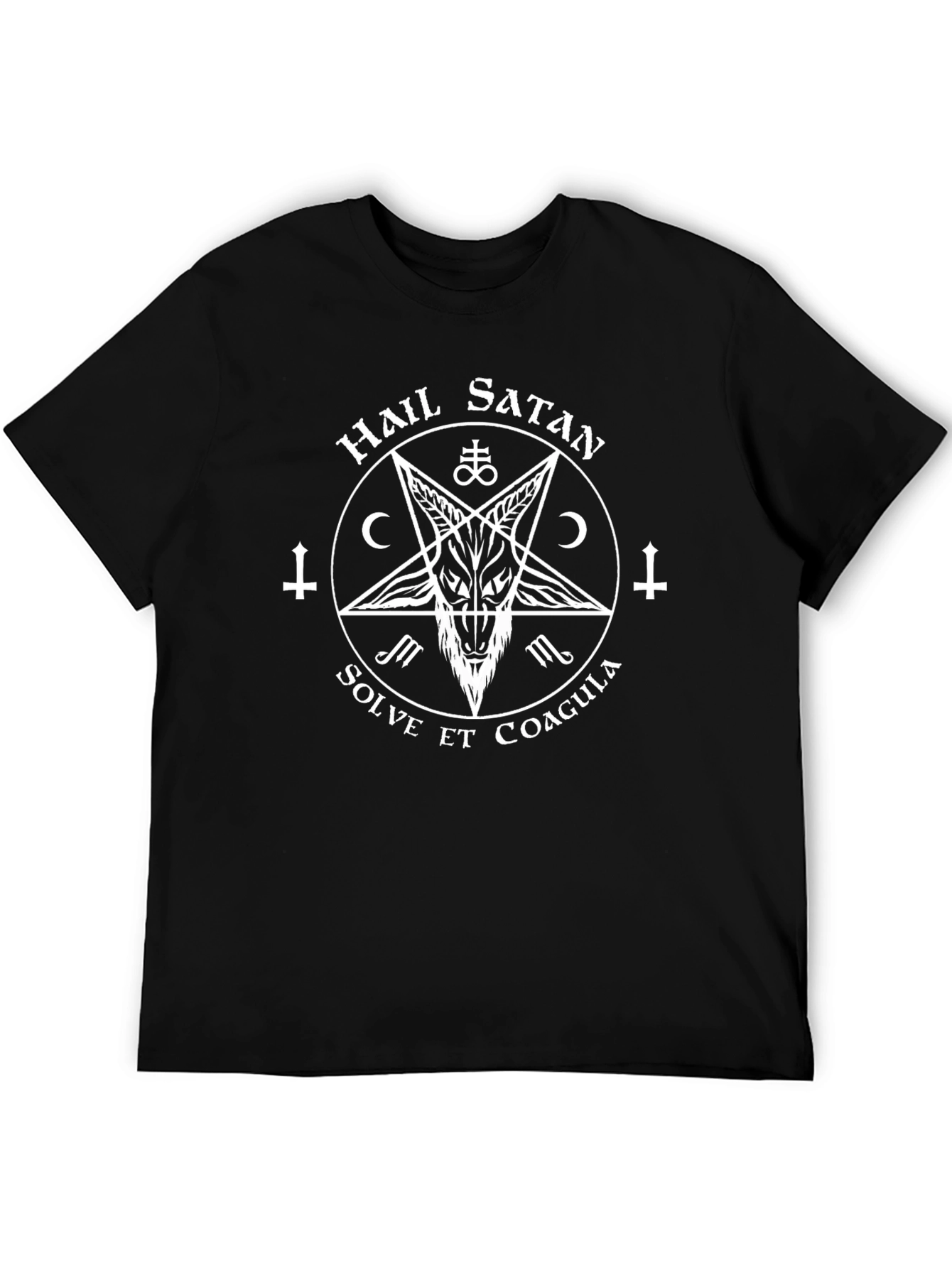 Hail Satan Baphomet Graphic Tee - Dark Pagan Style