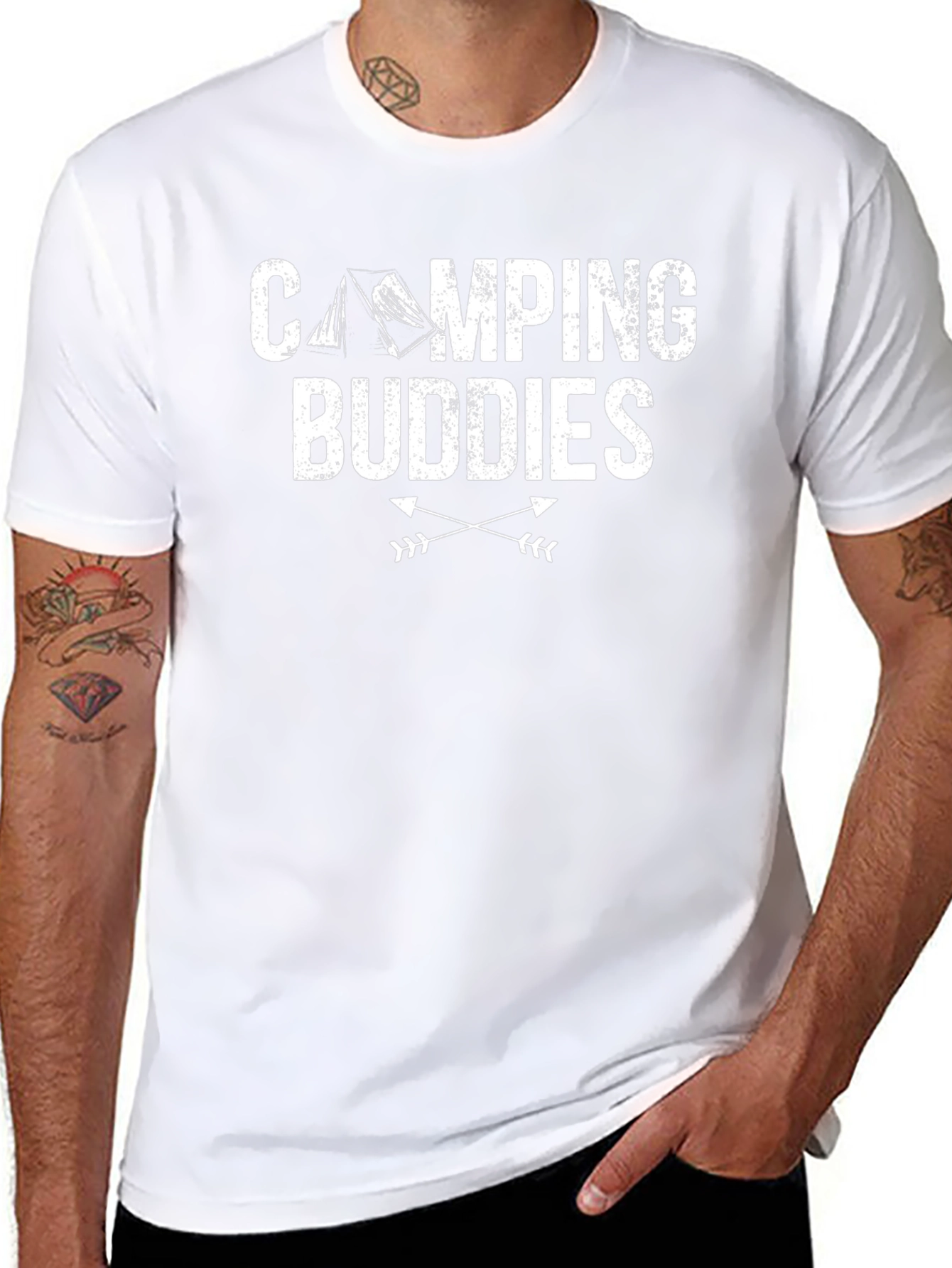 Camping Buddies Black Graphic T-Shirt