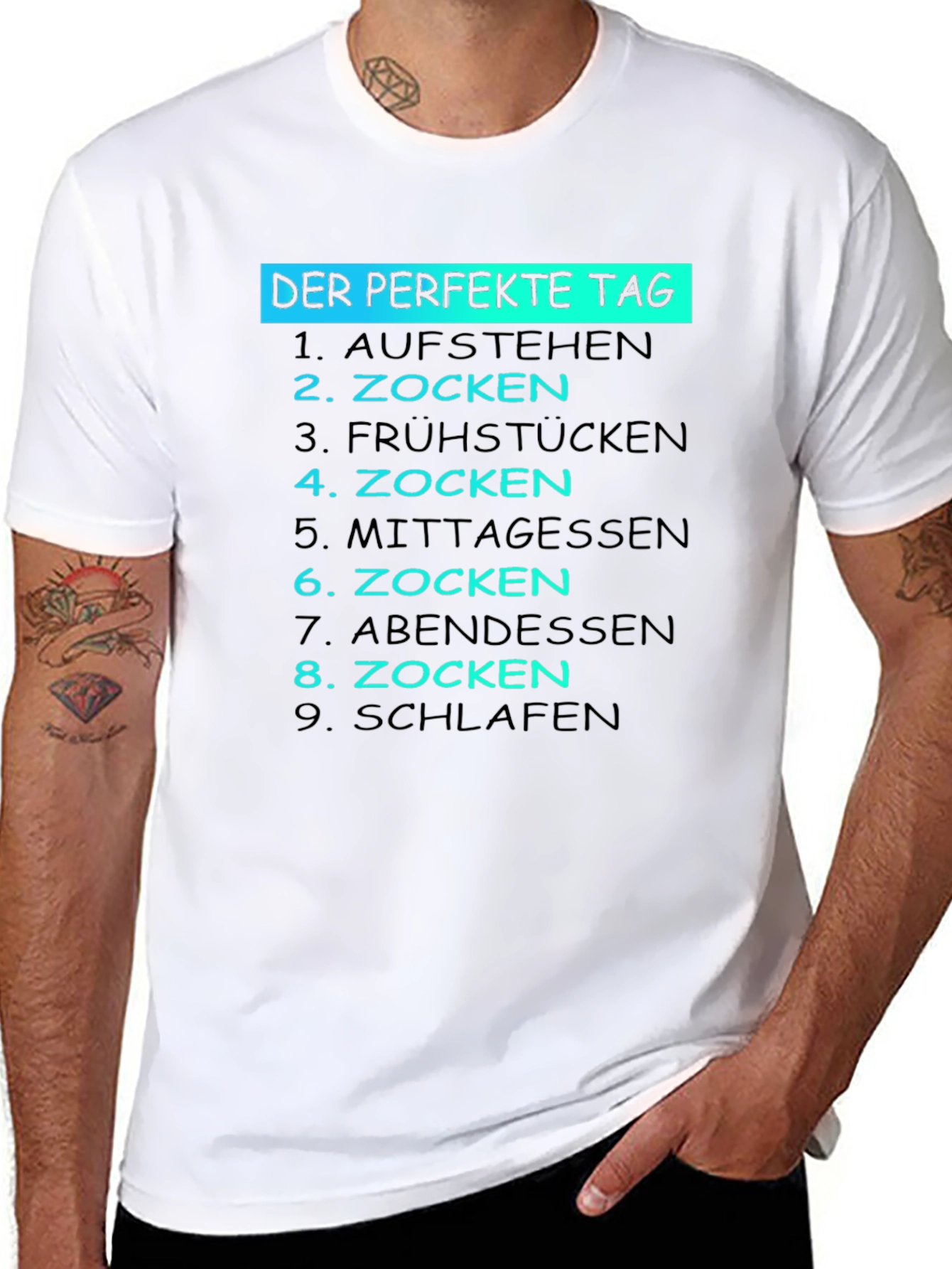 The Perfect Day Gamer T-Shirt - Funny German Text