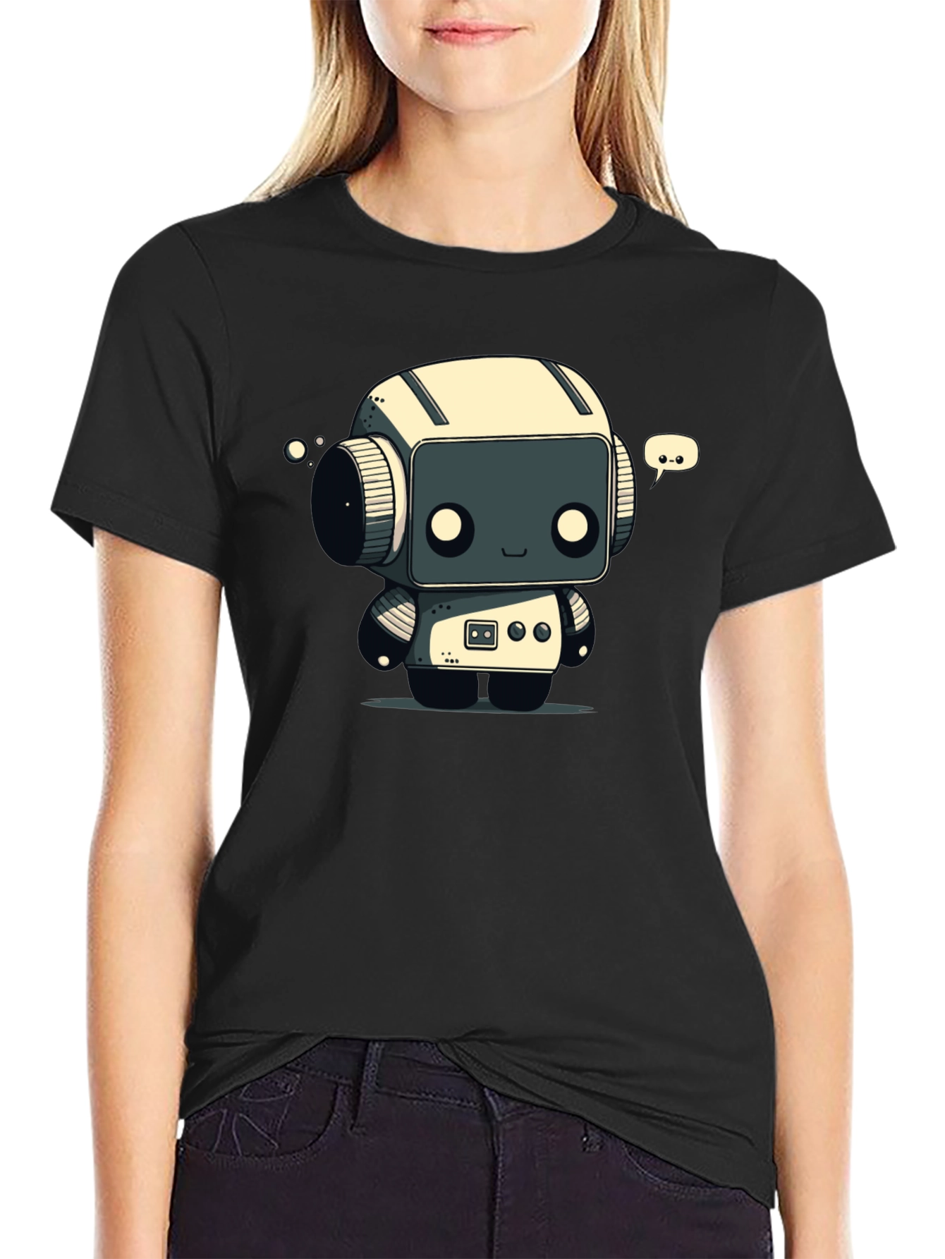Robot T-Shirt - Black Graphic Tee