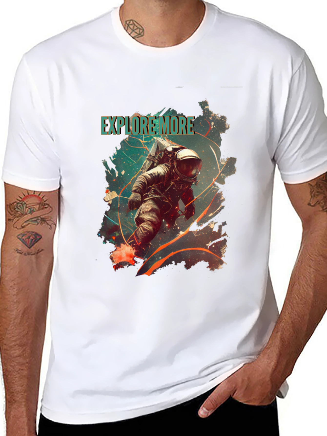 Explore More Astronaut Graphic Tee - Black