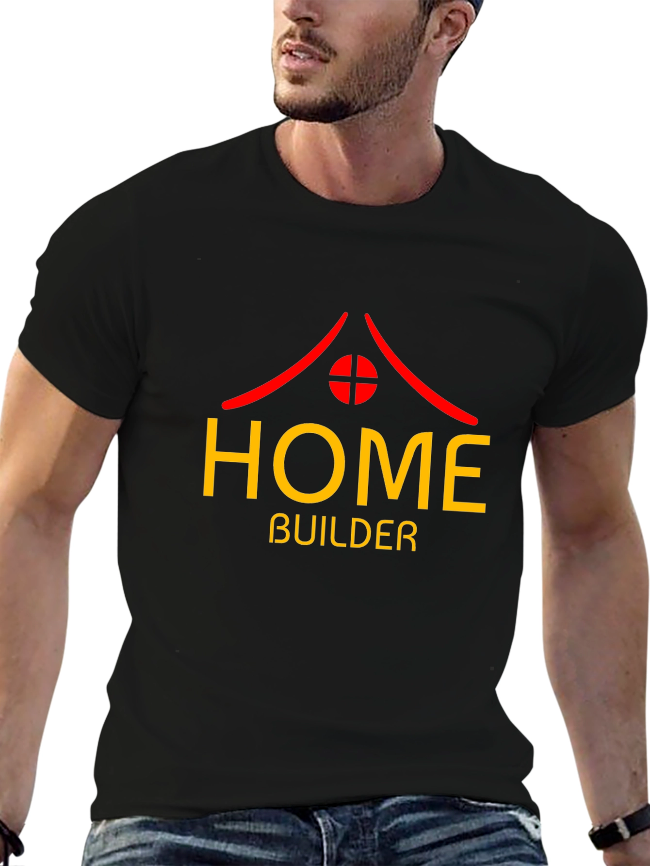Home Builder Graphic Tee - Black Cotton T-Shirt