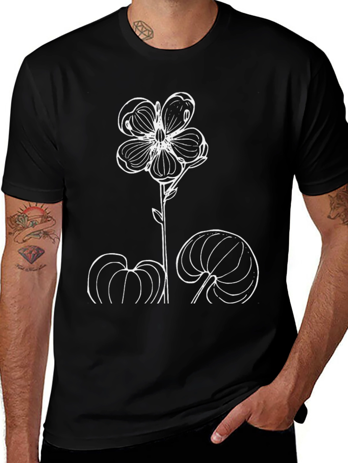 Floral Graphic Tee - Minimalist Design