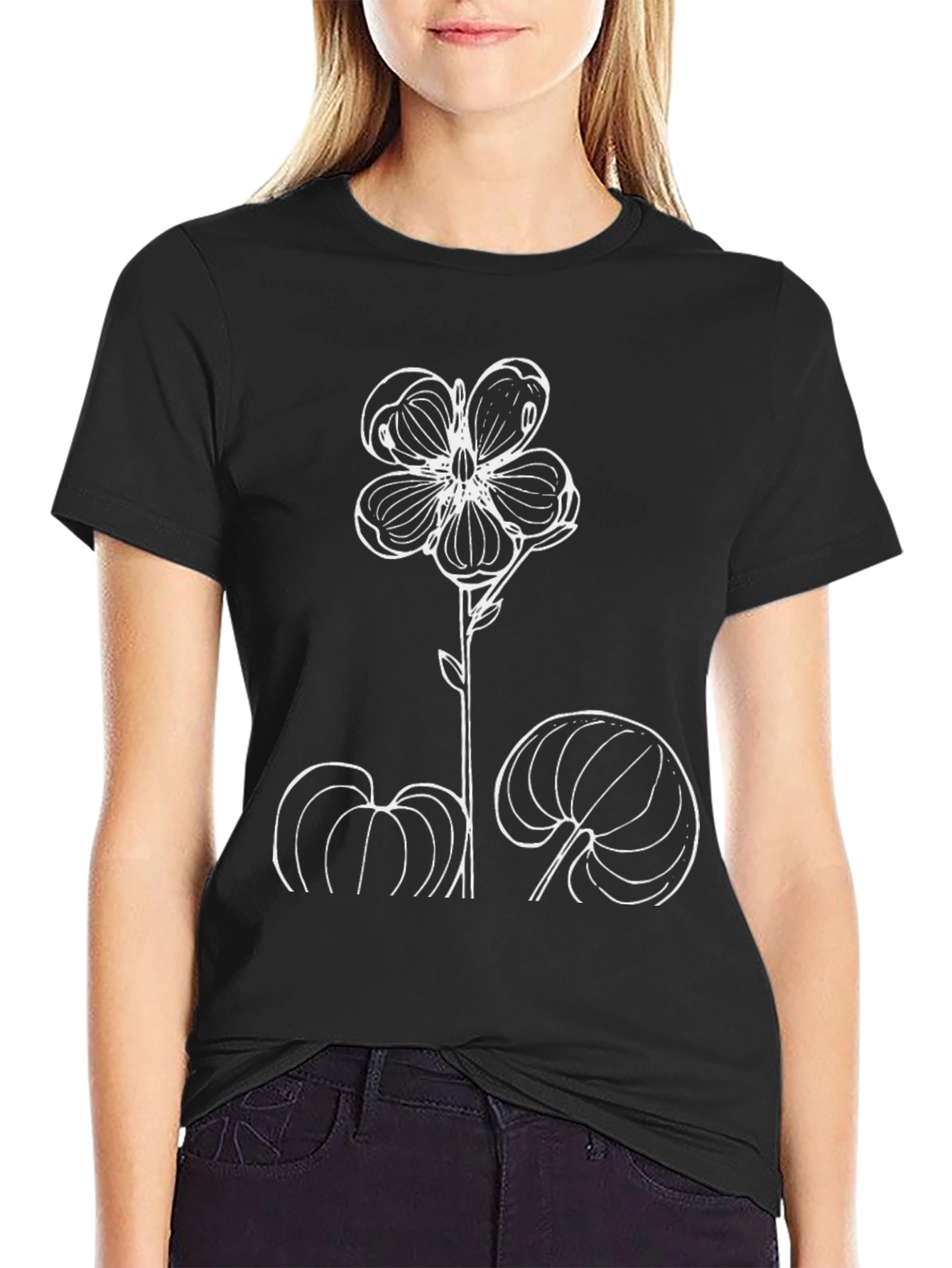 Floral Graphic Tee - Minimalist Design