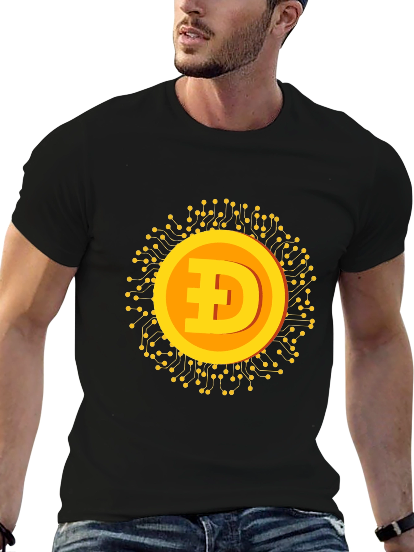 Dogecoin Crypto Graphic T-Shirt - Black