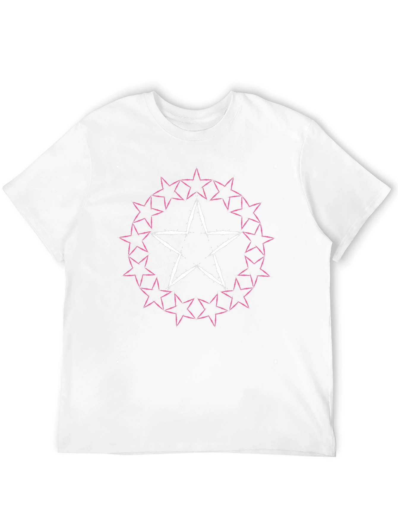 Star Circle Graphic Tee - Black Cotton Blend T-Shirt