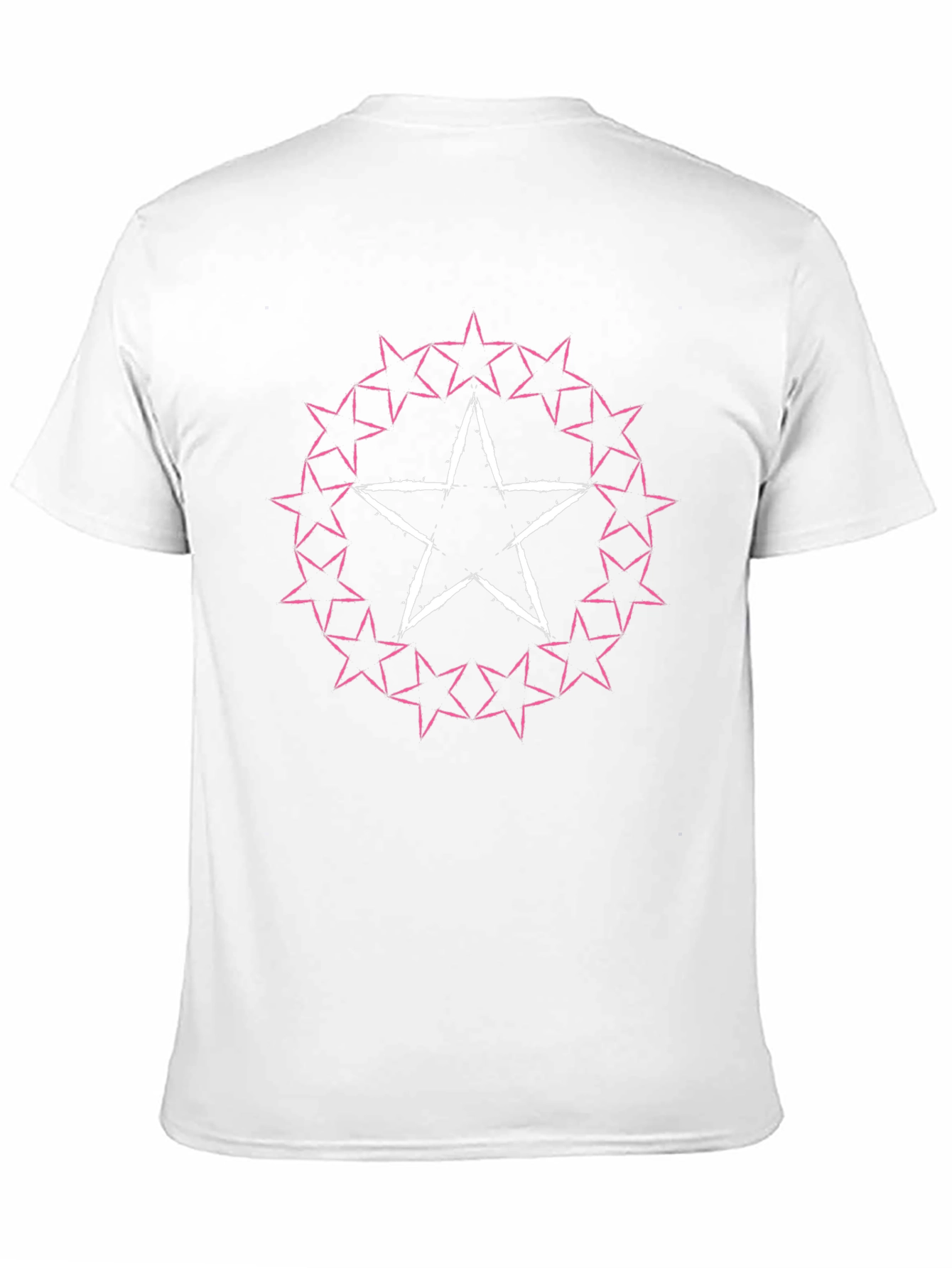 Star Circle Graphic Tee - Black Cotton Blend T-Shirt