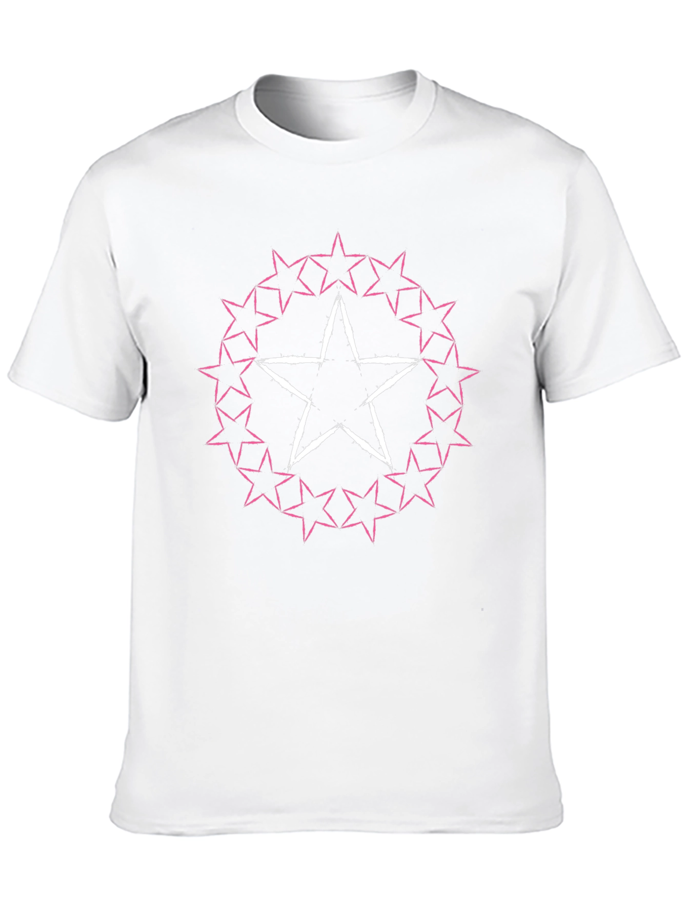 Star Circle Graphic Tee - Black Cotton Blend T-Shirt