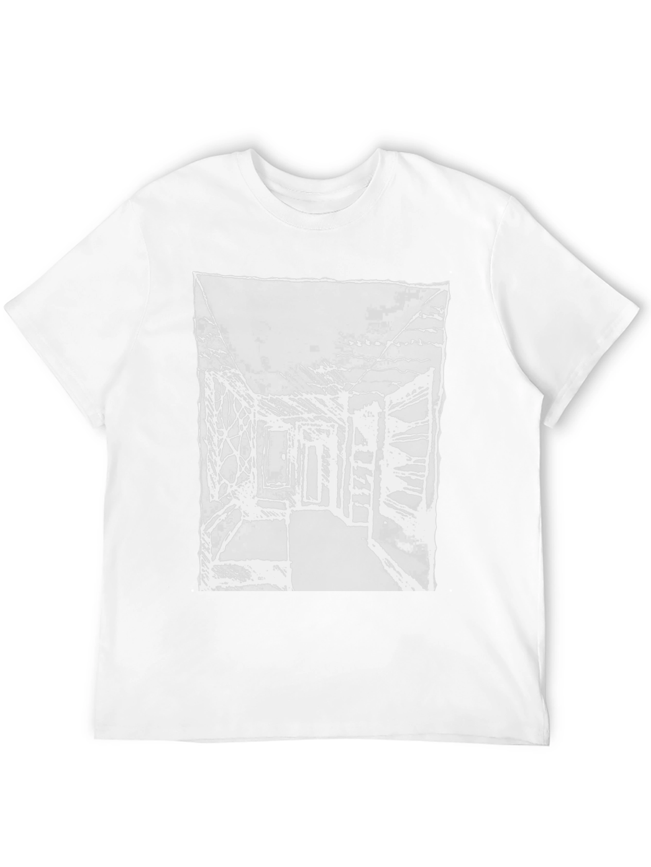 Abstract Sketch Graphic Print Black Cotton T-Shirt