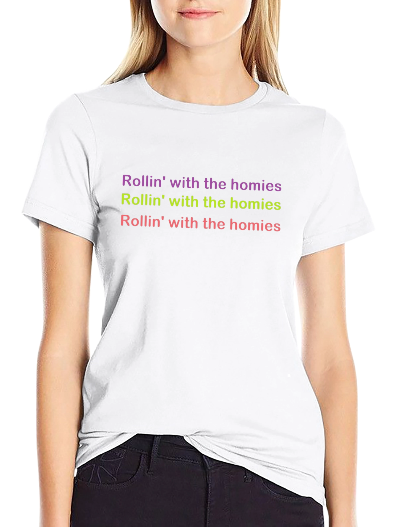 Rollin with the Homies Graphic Tee - Black