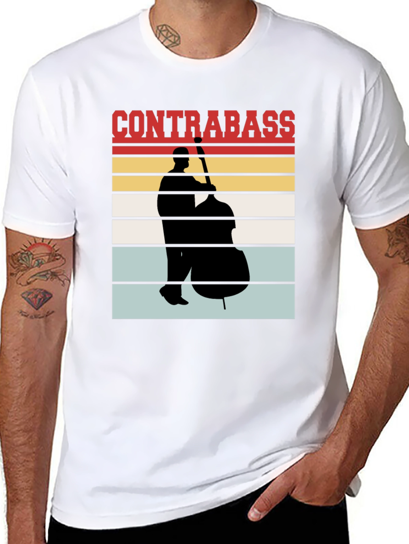 Contrabass Player Retro T-Shirt Music Lover Gift