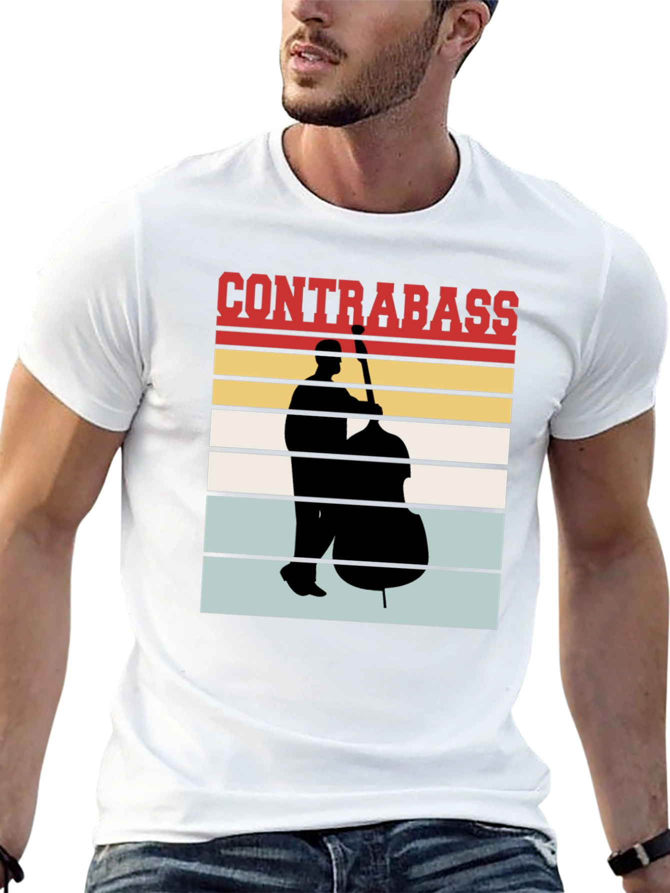 Contrabass Player Retro T-Shirt Music Lover Gift