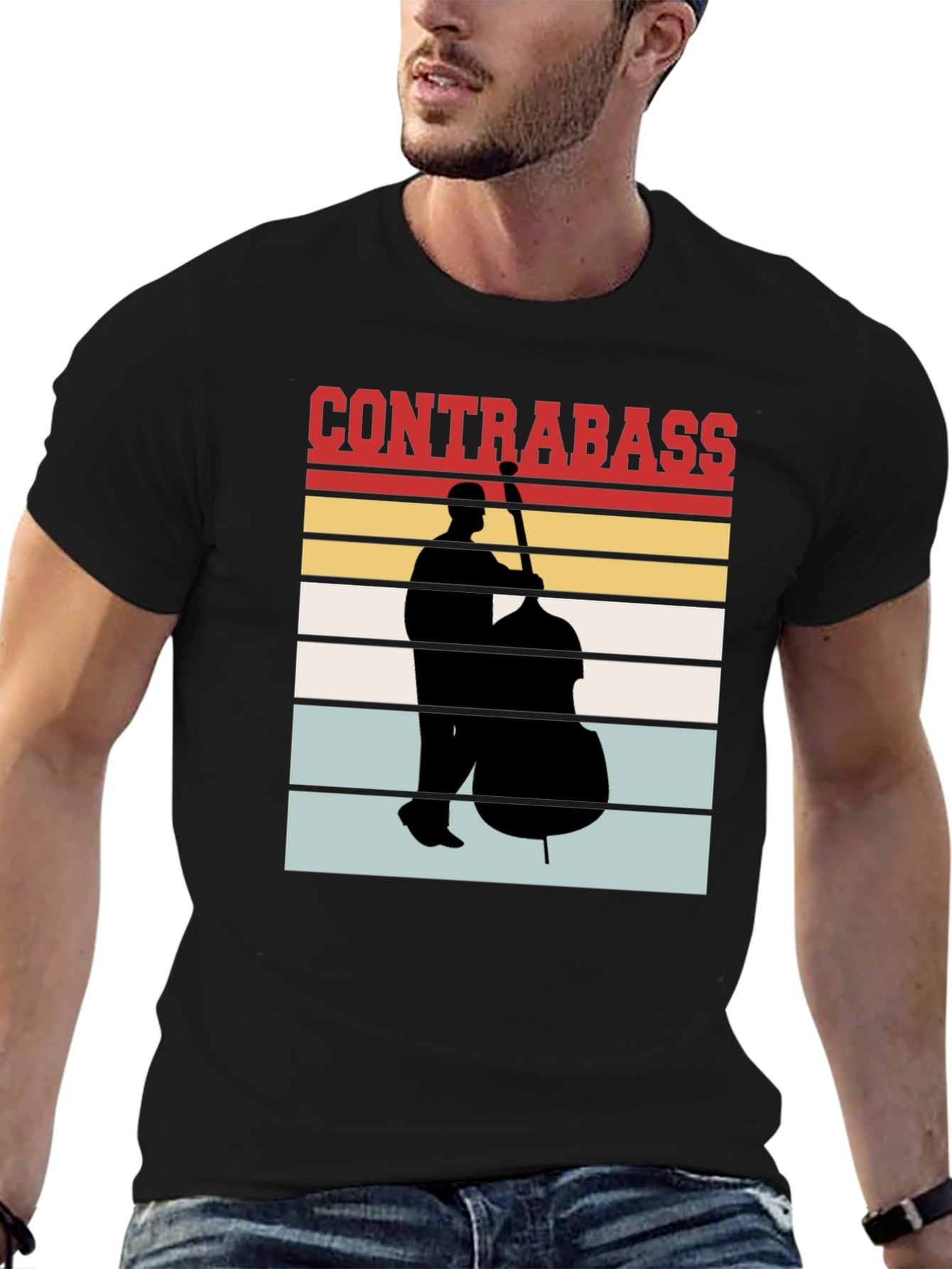 Contrabass Player Retro T-Shirt Music Lover Gift