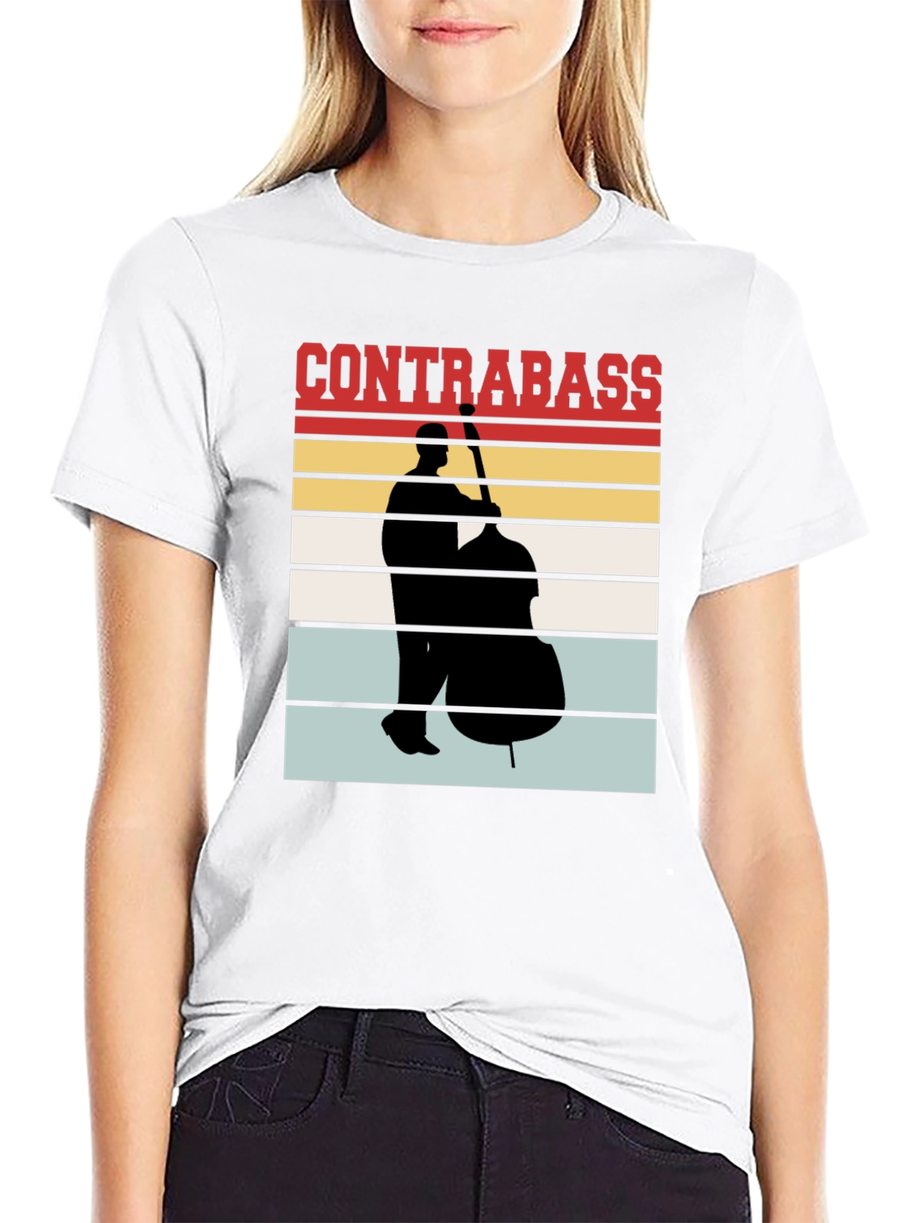 Contrabass Player Retro T-Shirt Music Lover Gift