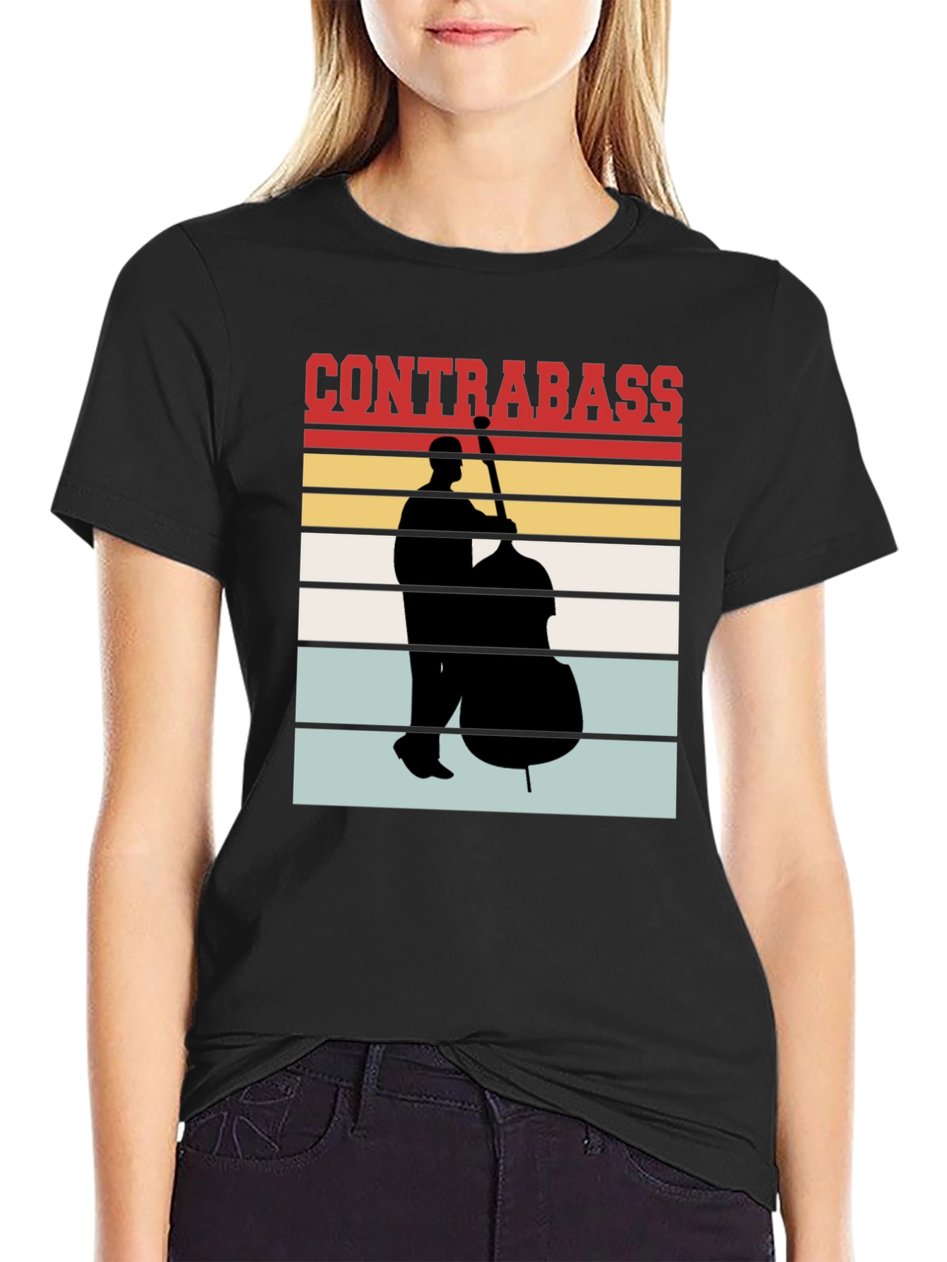 Contrabass Player Retro T-Shirt Music Lover Gift