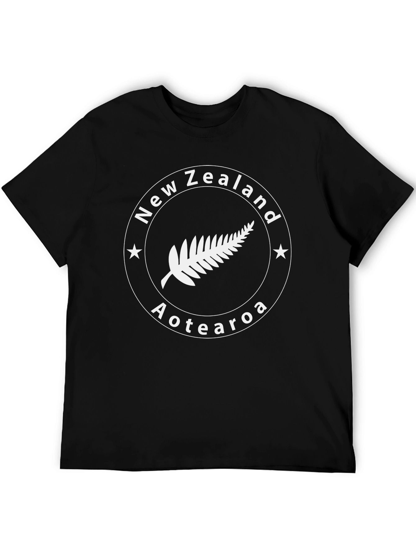 New Zealand Aotearoa Fern Black T-Shirt