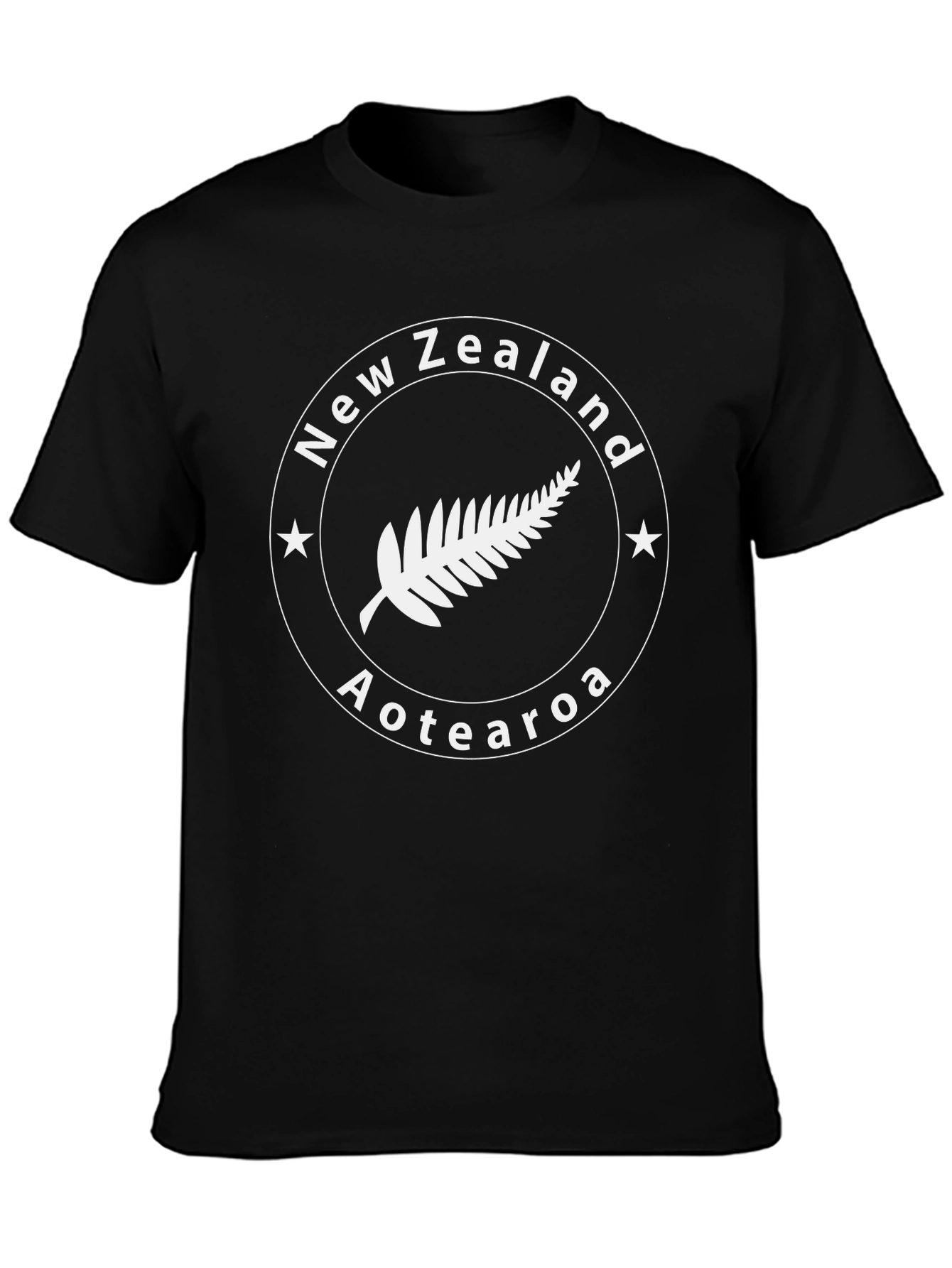 New Zealand Aotearoa Fern Black T-Shirt