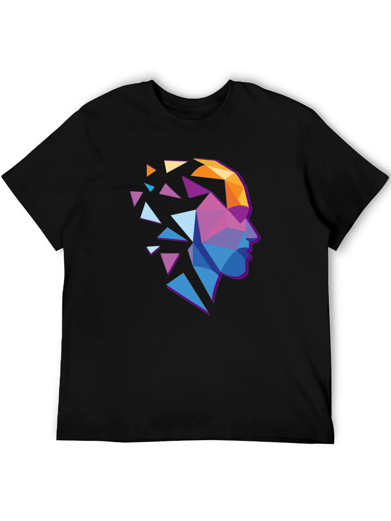 Abstract Geometric Head Graphic Tee - Stylish Modern Design