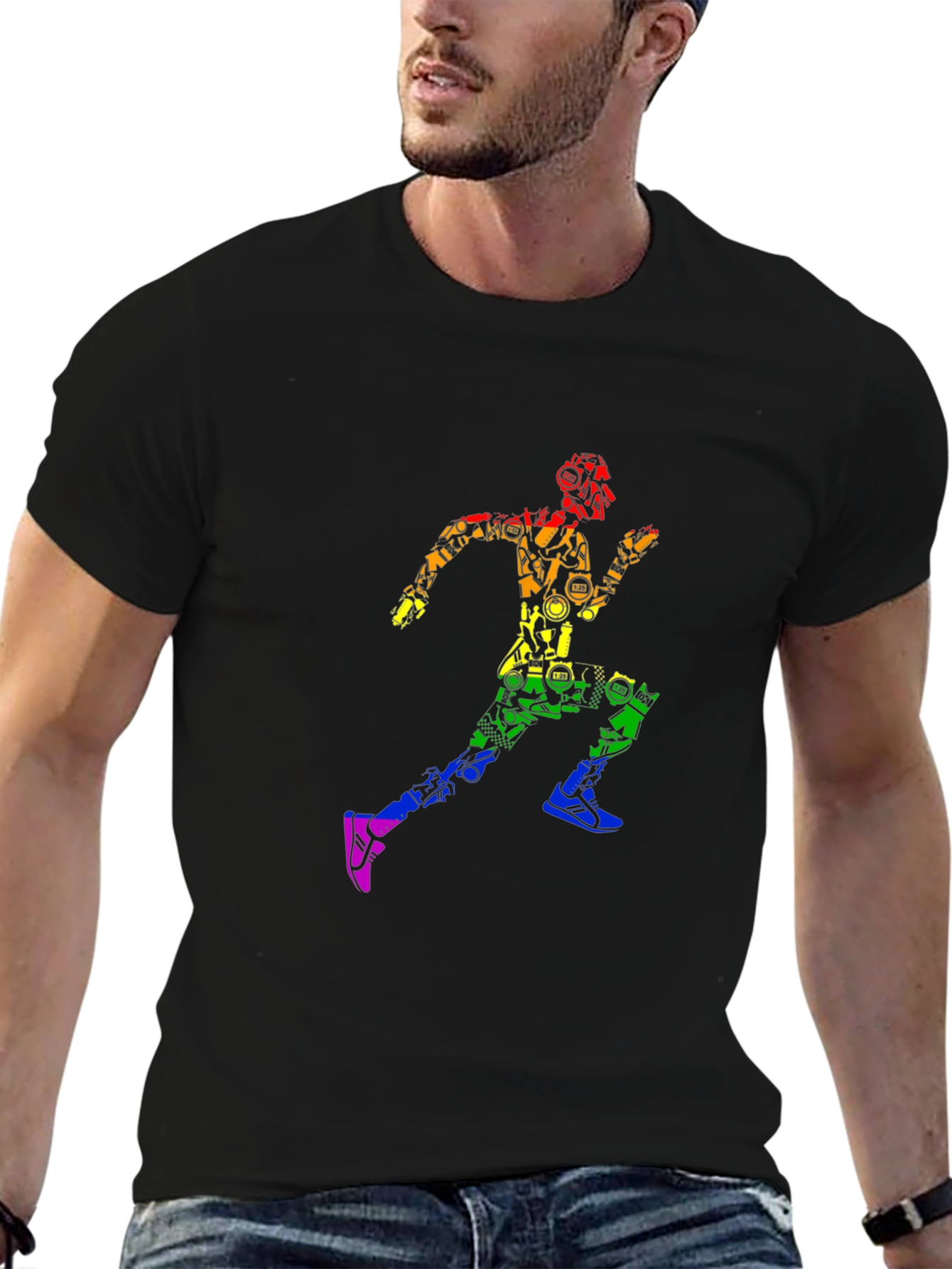 Rainbow Runner Graphic T-Shirt