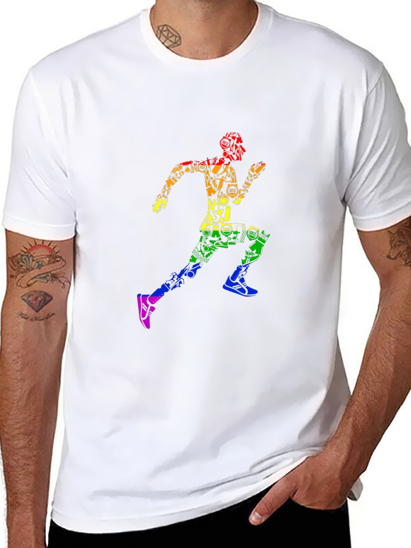 Rainbow Runner Graphic T-Shirt