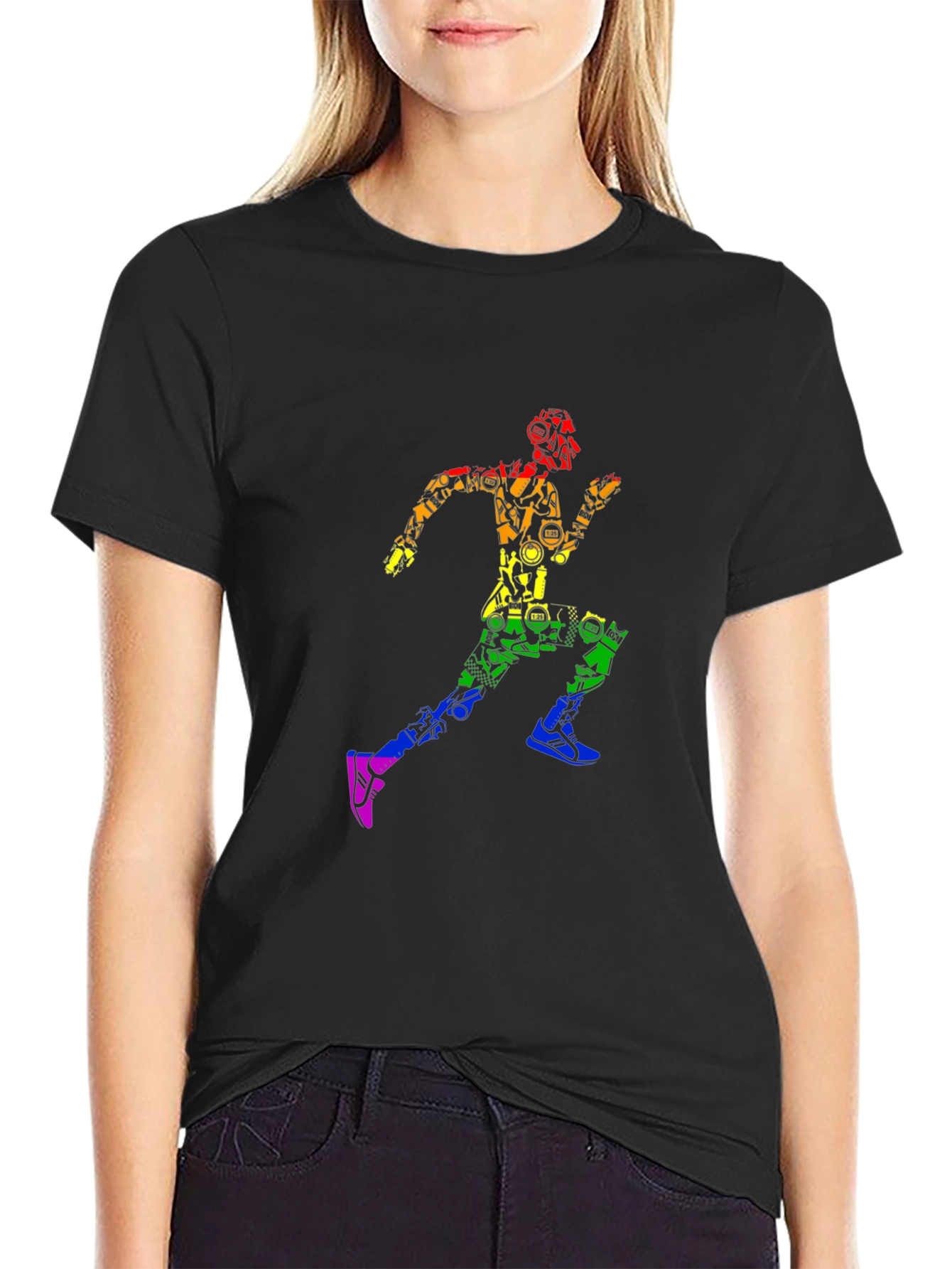 Rainbow Runner Graphic T-Shirt