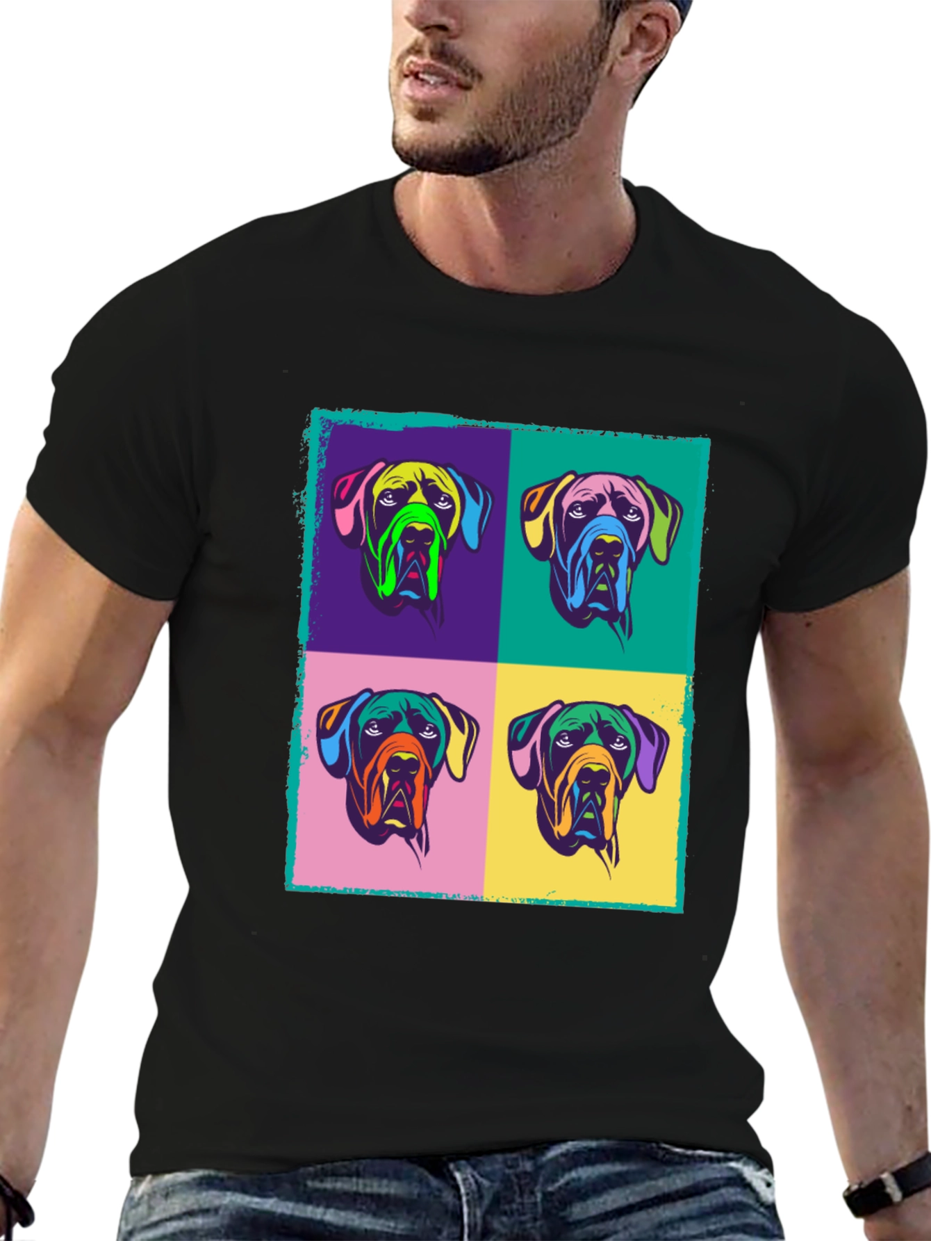Pop Art Dog Graphic Tee - Stylish & Unique!