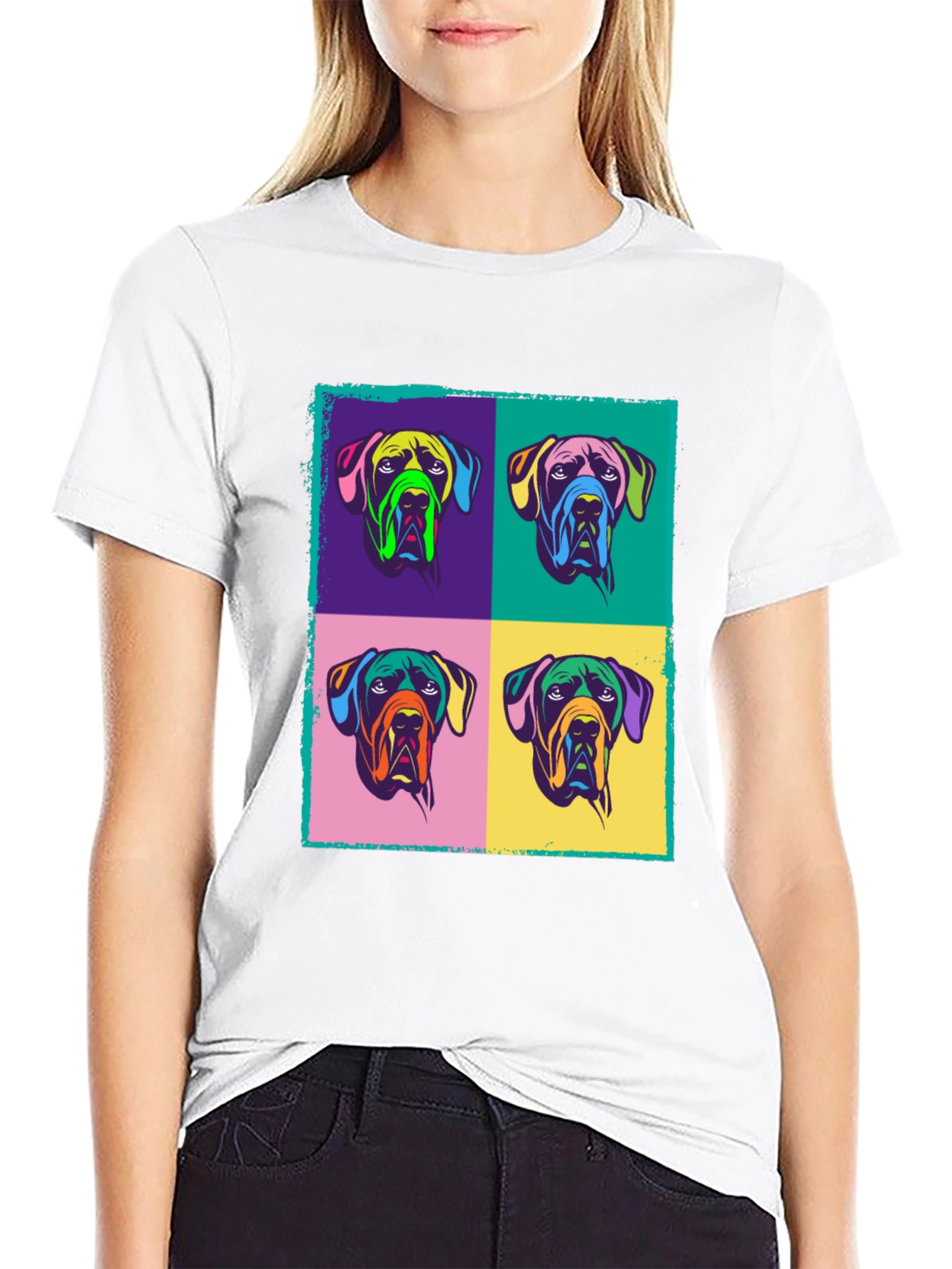 Pop Art Dog Graphic Tee - Stylish & Unique!