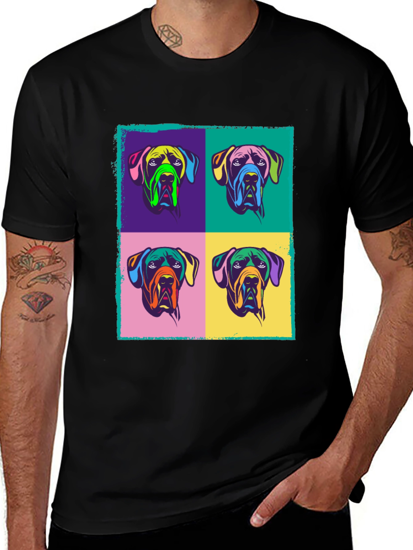 Pop Art Dog Graphic Tee - Stylish & Unique!