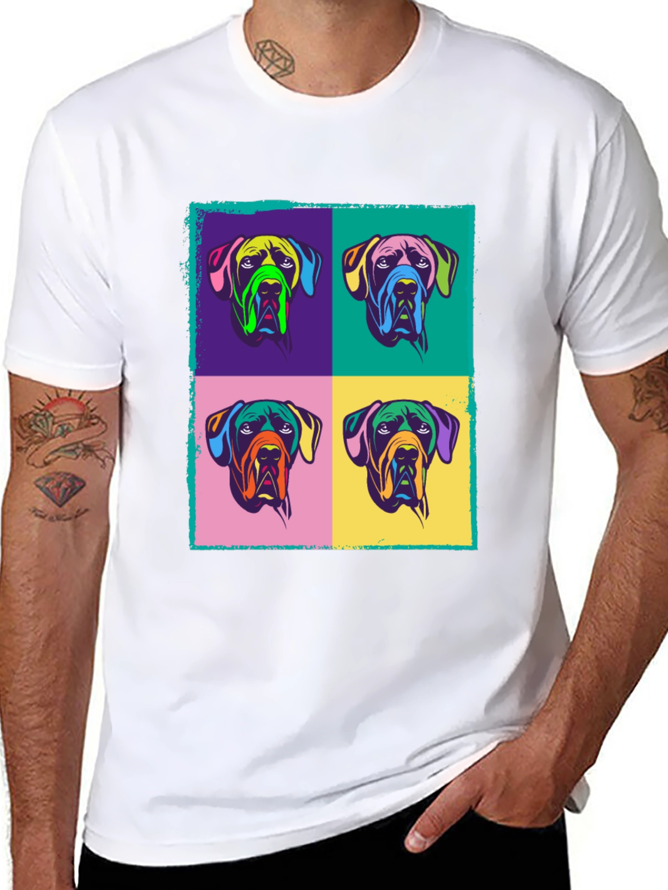 Pop Art Dog Graphic Tee - Stylish & Unique!