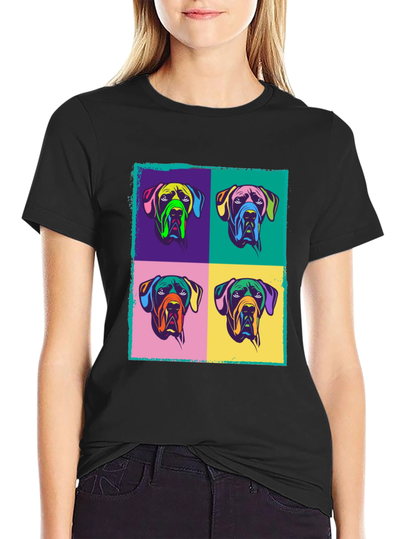 Pop Art Dog Graphic Tee - Stylish & Unique!