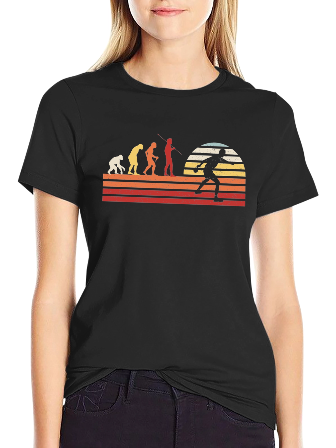 Evolution of Bowling Graphic Tee - Black
