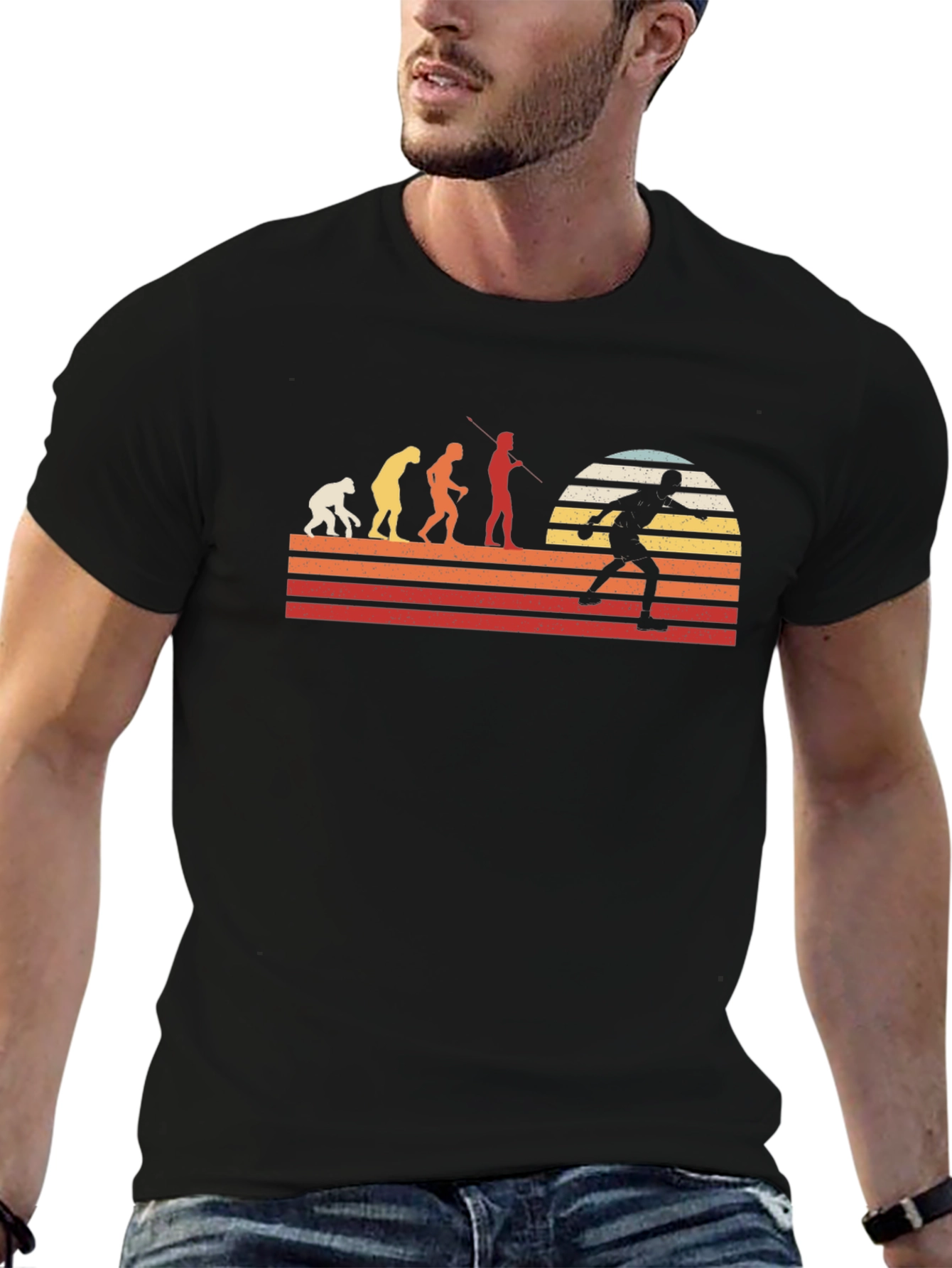 Evolution of Bowling Graphic Tee - Black