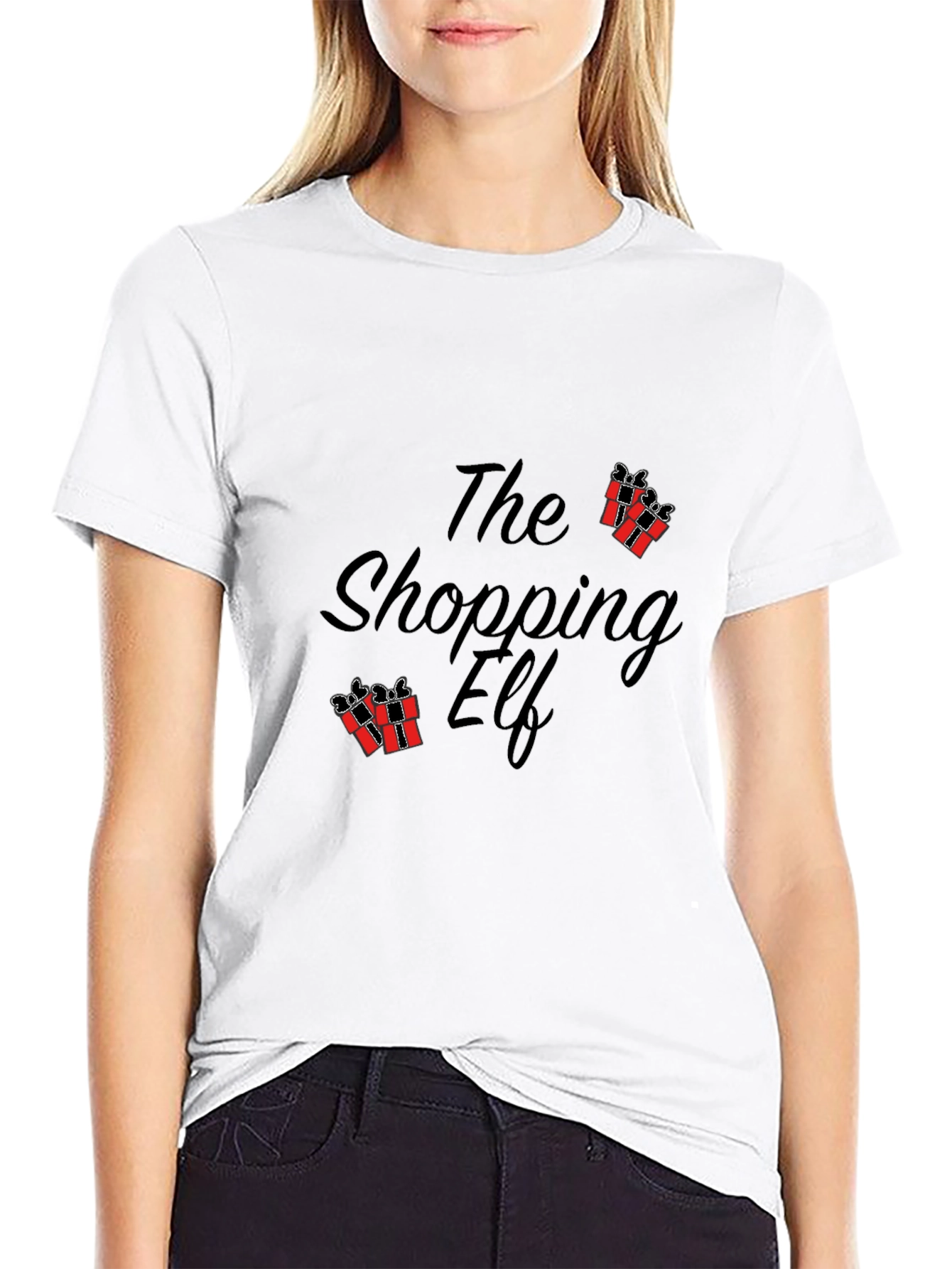 The Shopping Elf Graphic Tee - Black
