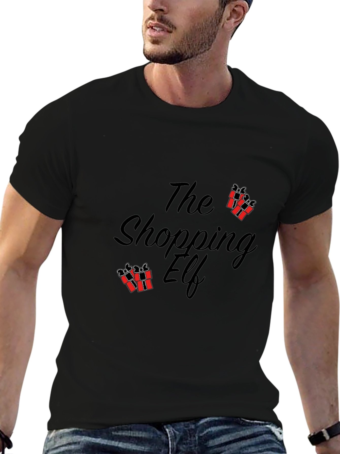 The Shopping Elf Graphic Tee - Black