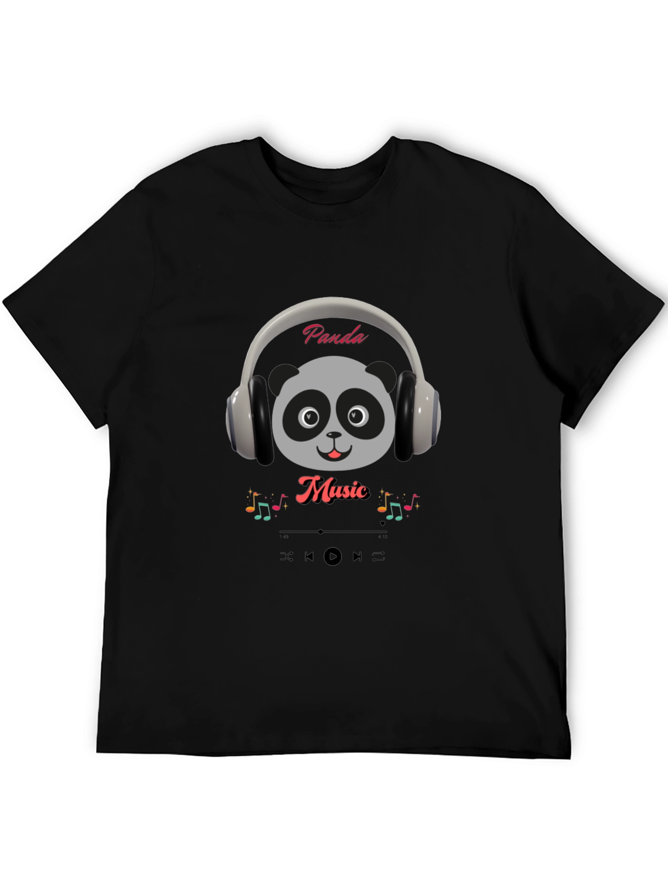 Panda Music T-Shirt - Cute Panda with Headphones Tee