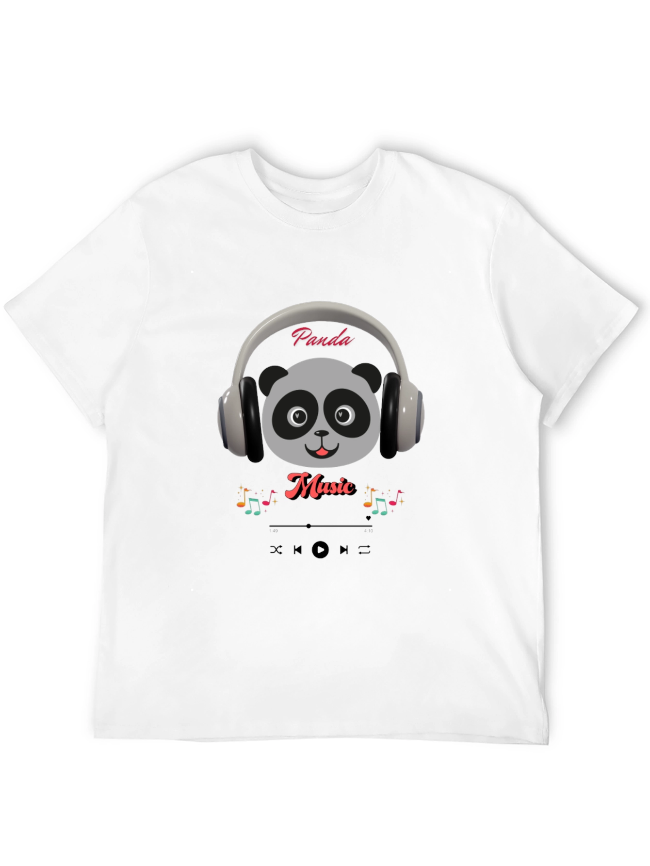 Panda Music T-Shirt - Cute Panda with Headphones Tee