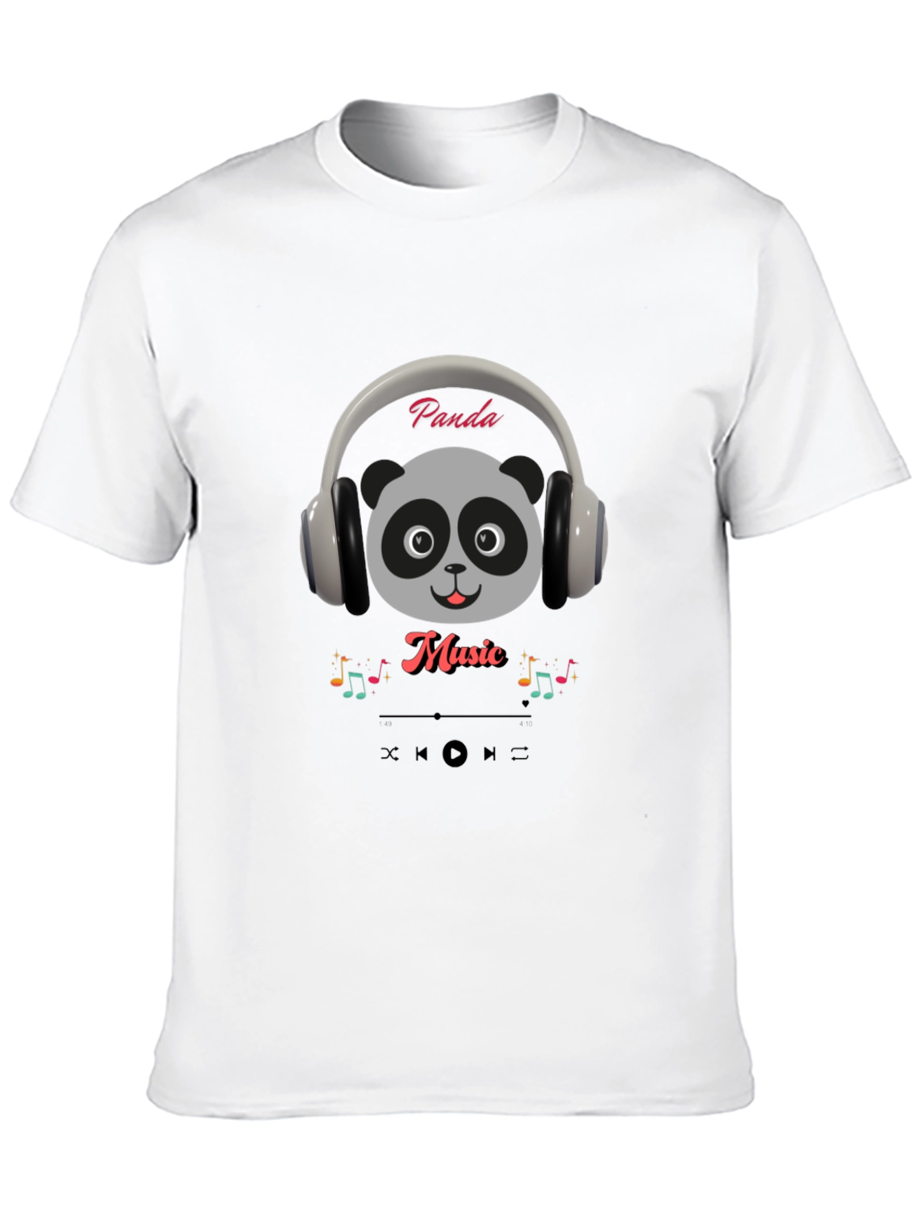 Panda Music T-Shirt - Cute Panda with Headphones Tee