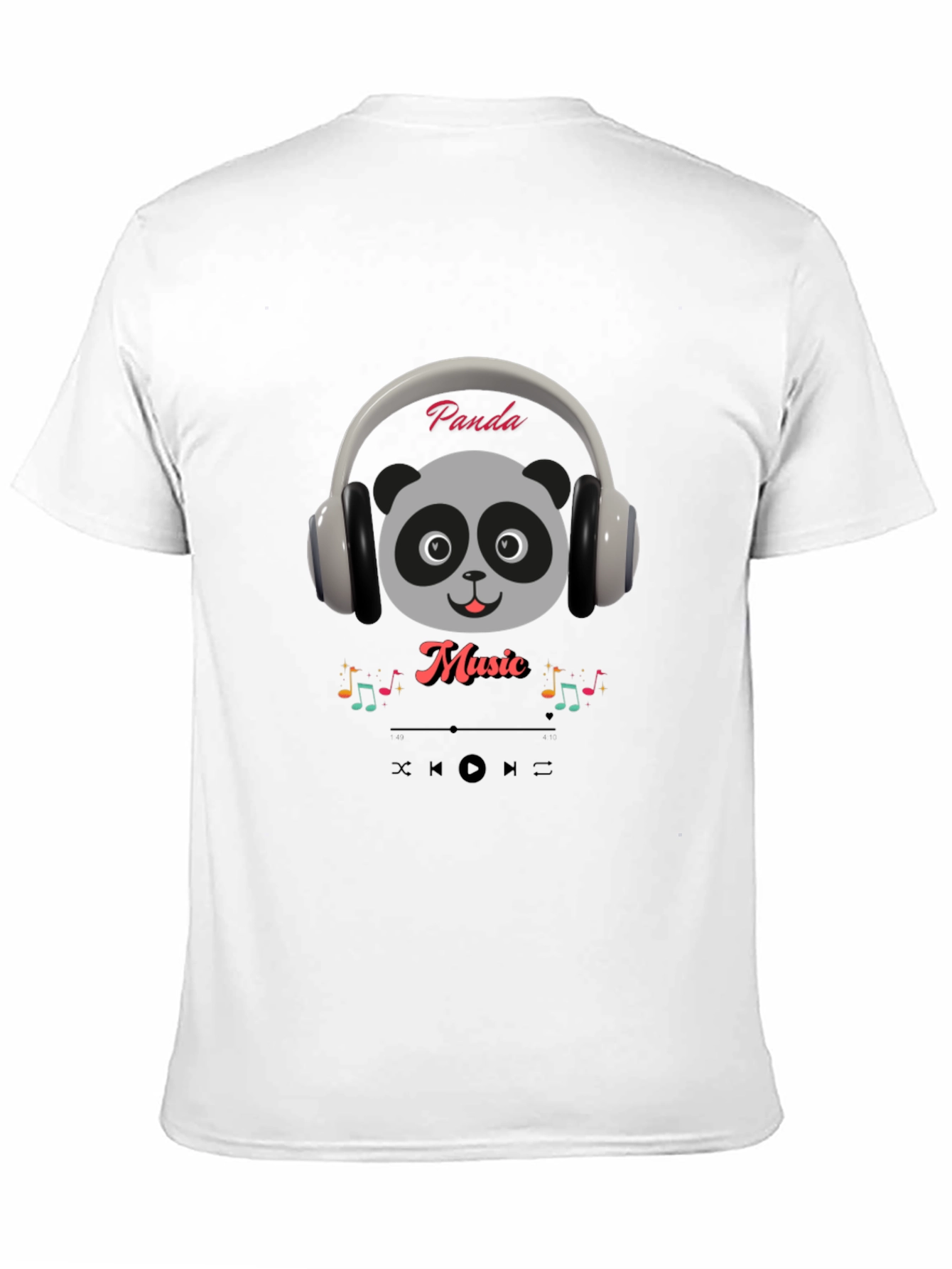 Panda Music T-Shirt - Cute Panda with Headphones Tee