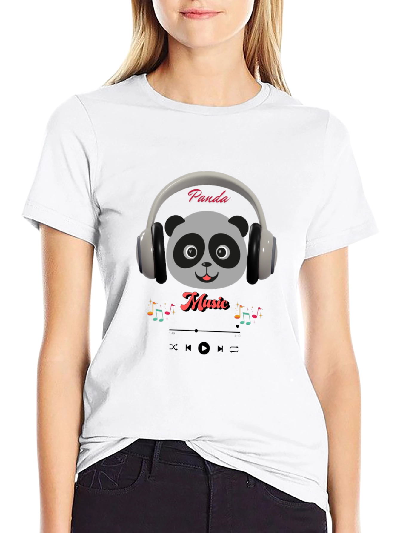 Panda Music T-Shirt - Cute Panda with Headphones Tee
