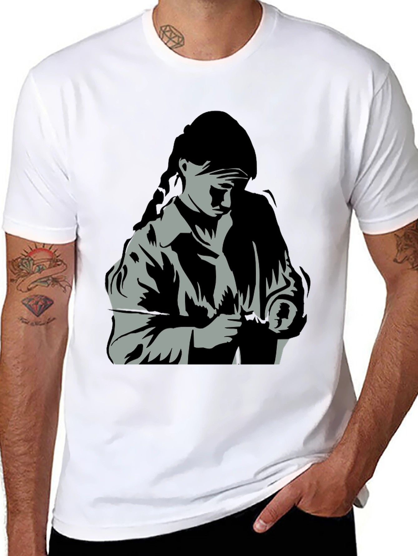 Graphic Tee: Woman with Braid T-Shirt