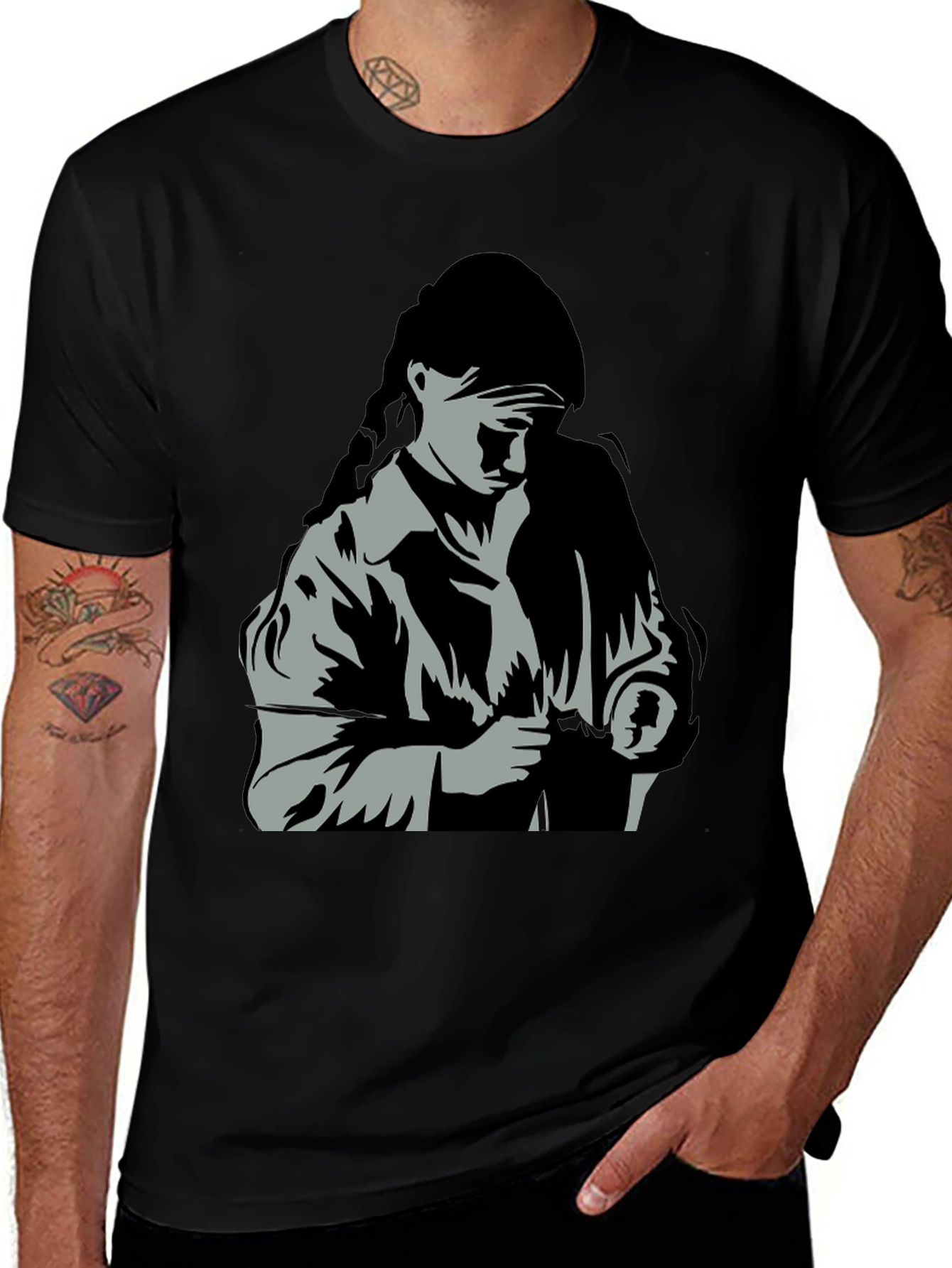 Graphic Tee: Woman with Braid T-Shirt