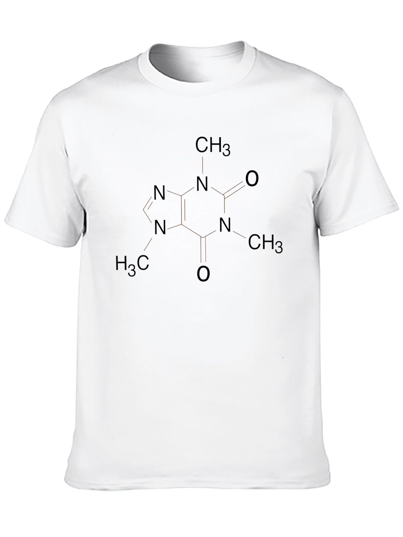 Caffeine Molecule Graphic Print T-Shirt - Black