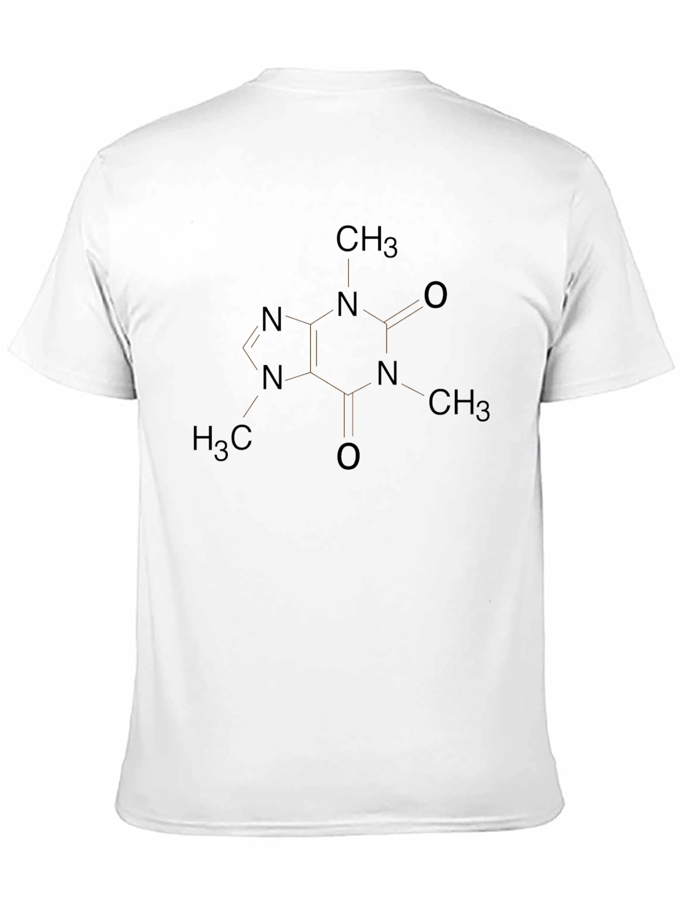Caffeine Molecule Graphic Print T-Shirt - Black