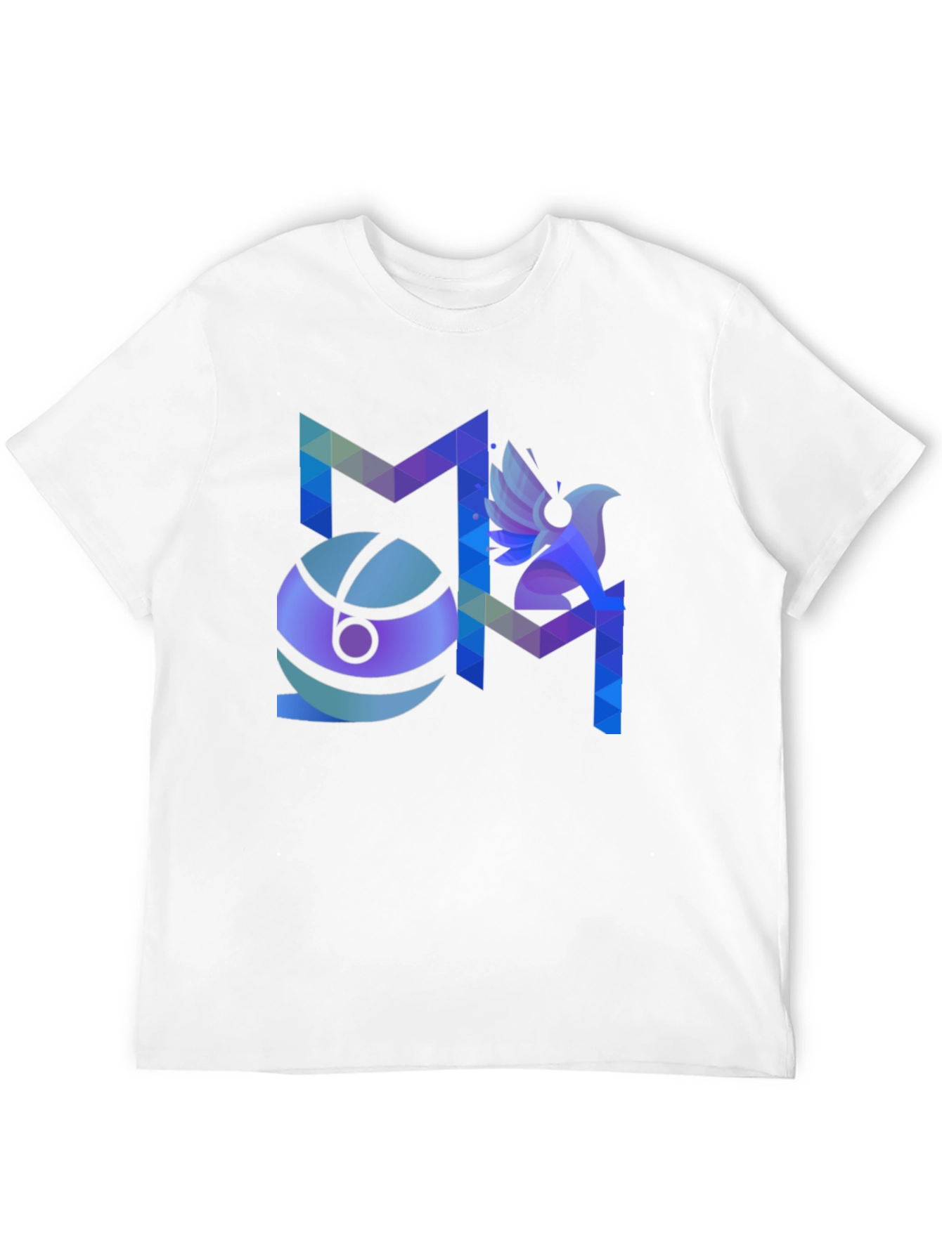 Abstract Geometric Bird Graphic Print Mens T-Shirt