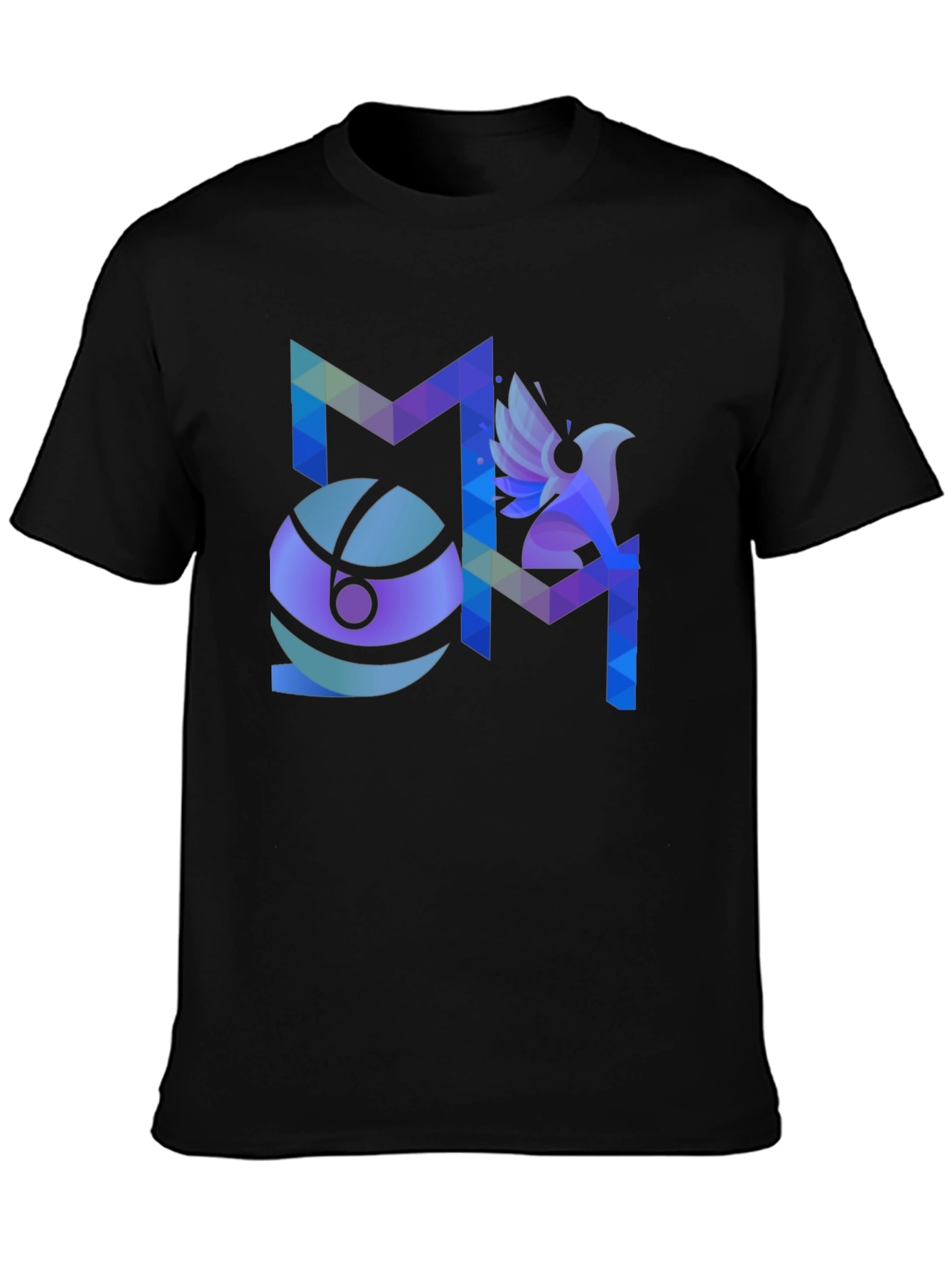 Abstract Geometric Bird Graphic Print Mens T-Shirt