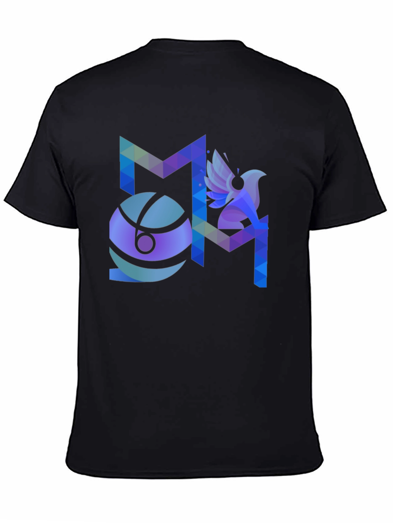 Abstract Geometric Bird Graphic Print Mens T-Shirt