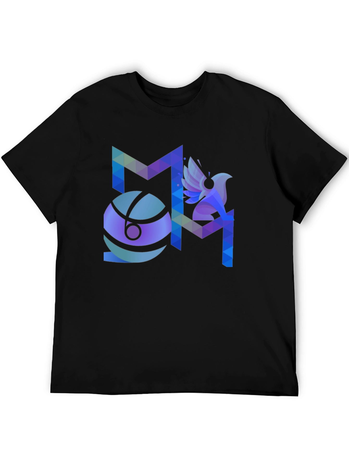 Abstract Geometric Bird Graphic Print Mens T-Shirt