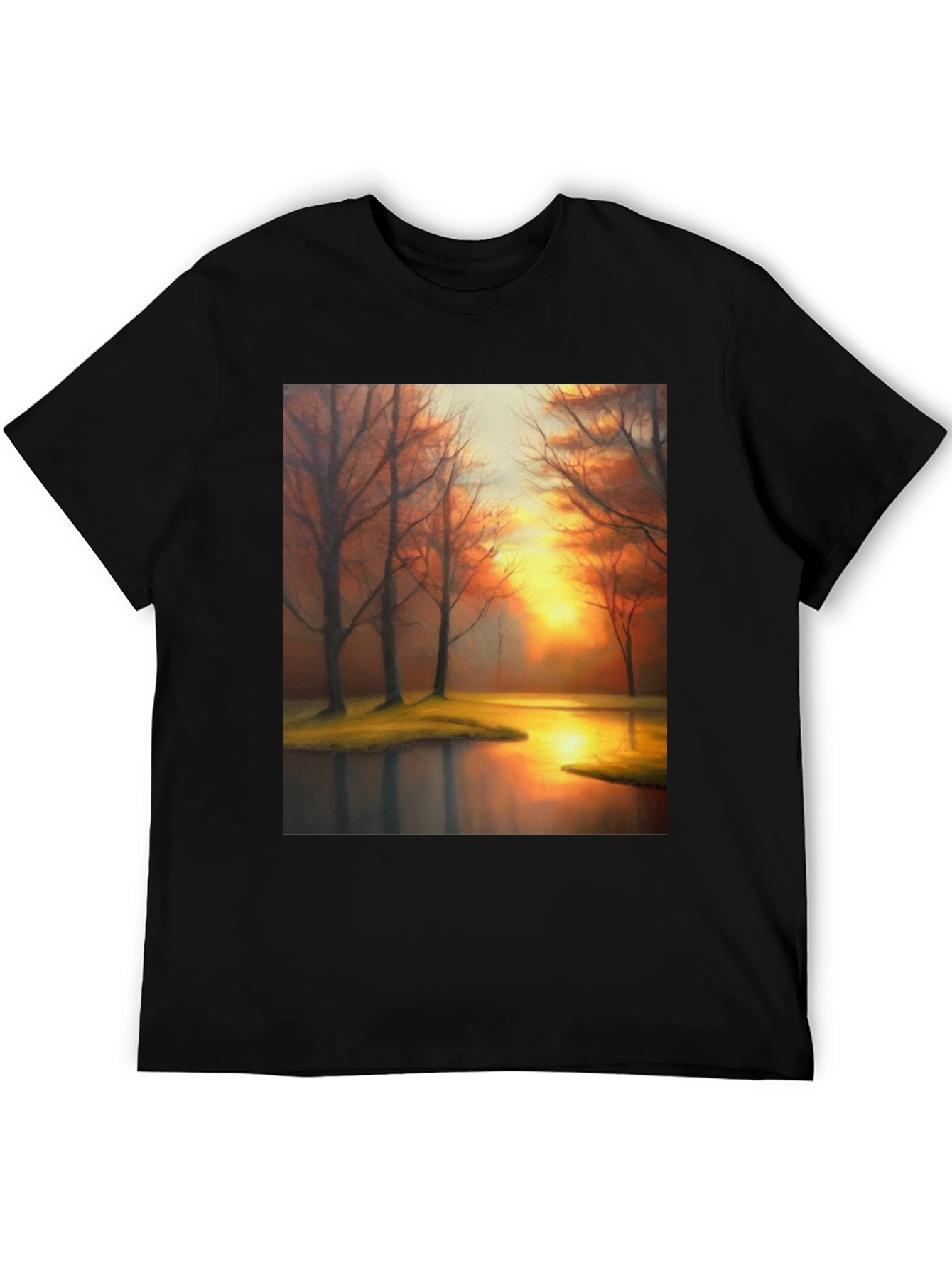 Sunset Lake T-Shirt - Artistic Print